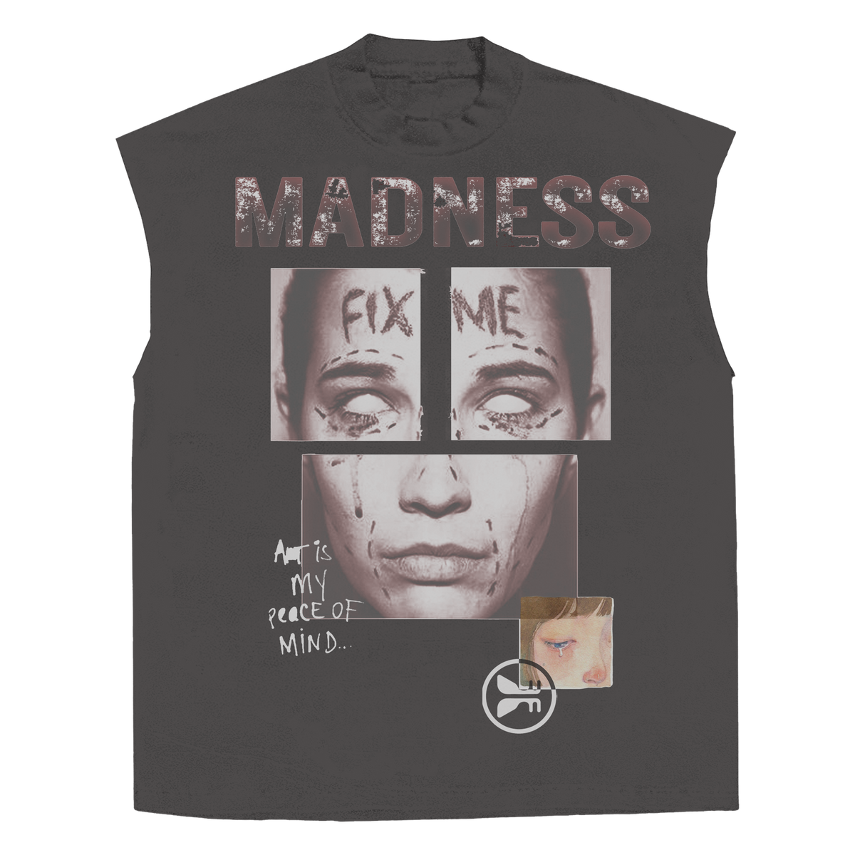 Fix Me Sleeveless Tee - Grey