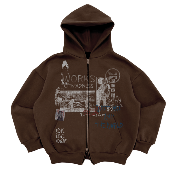 Saint & Sinners Zip Up - Brown