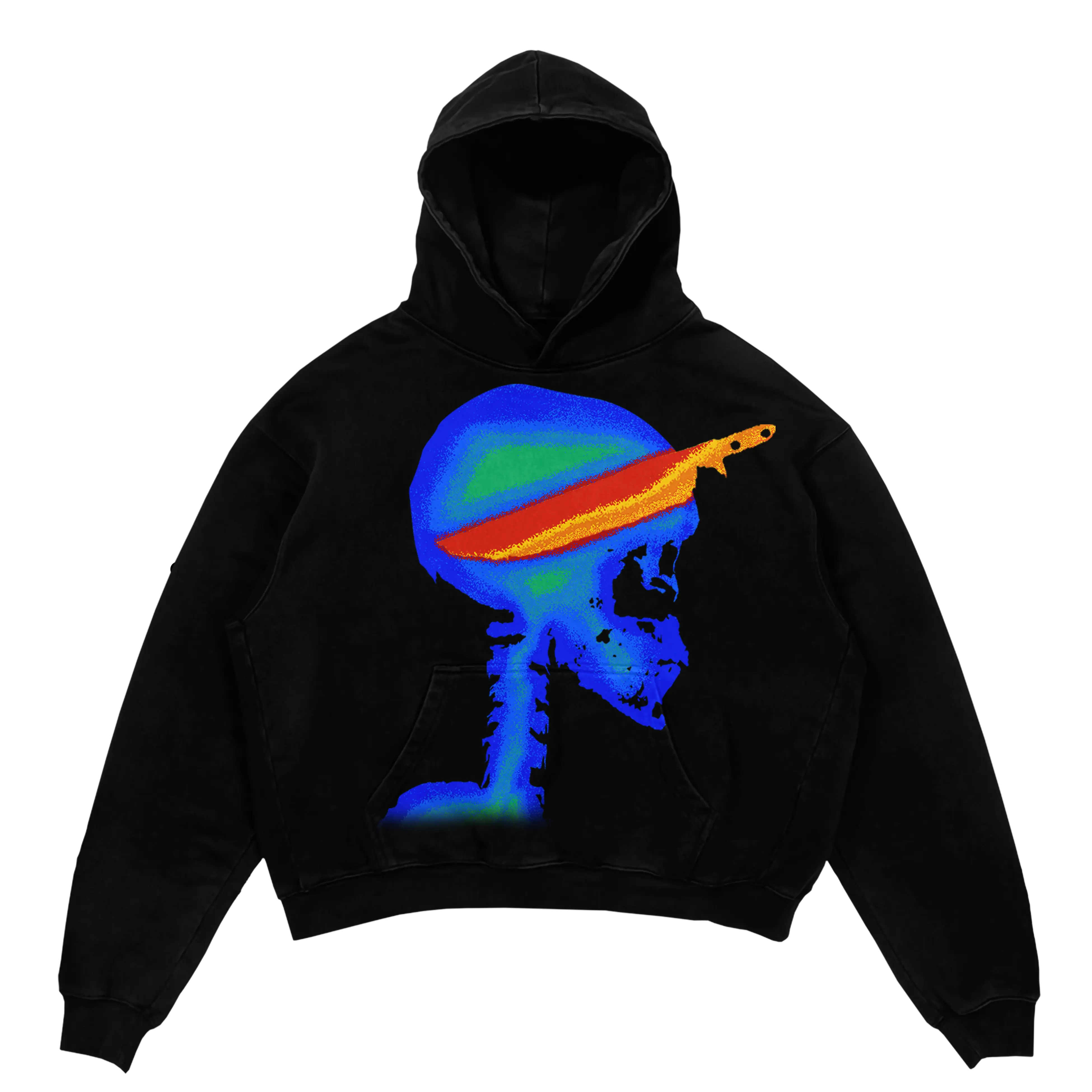 Infrared Skull Premium Hoodie WorksOfMadness