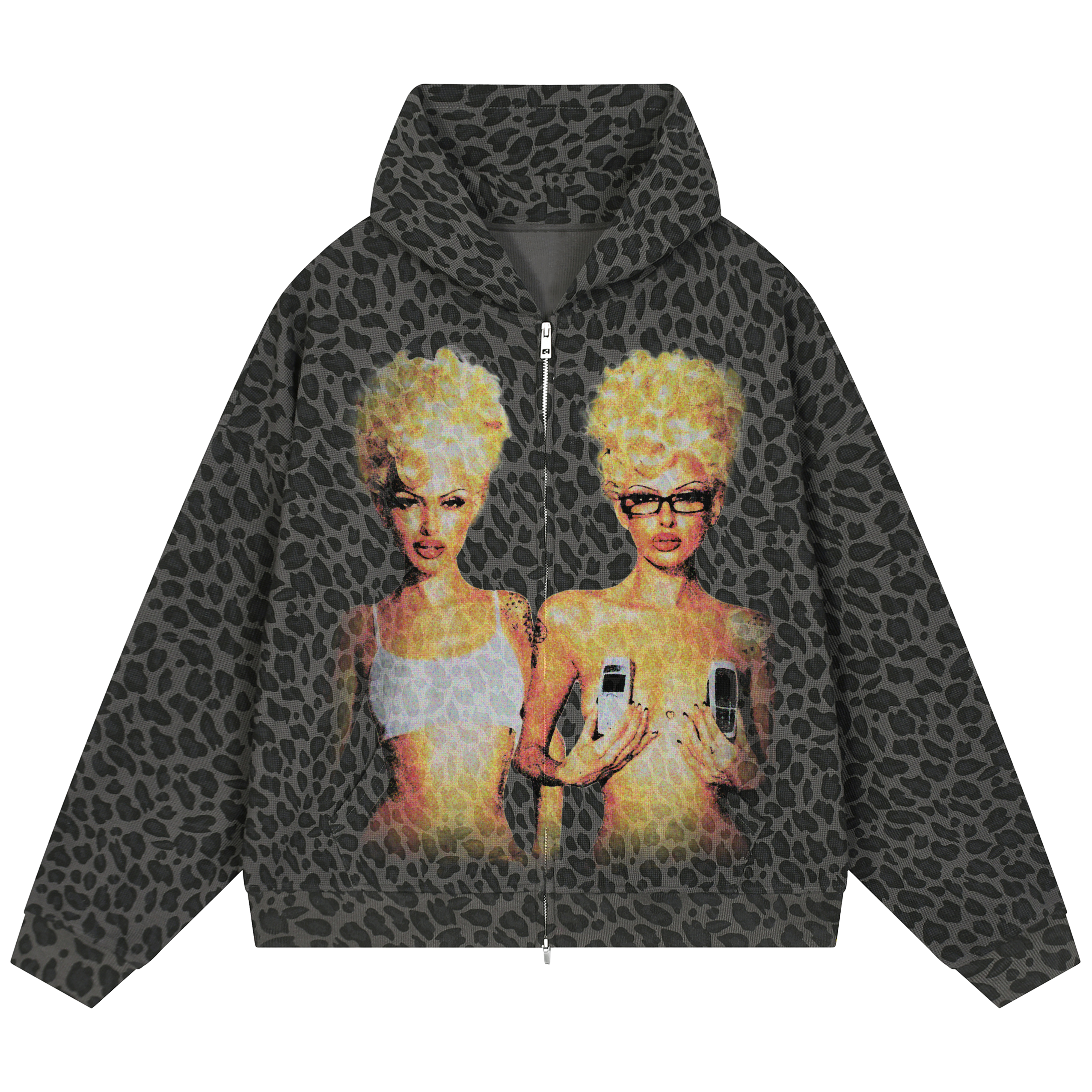 Blondes Waffle Zip Up - Leopard