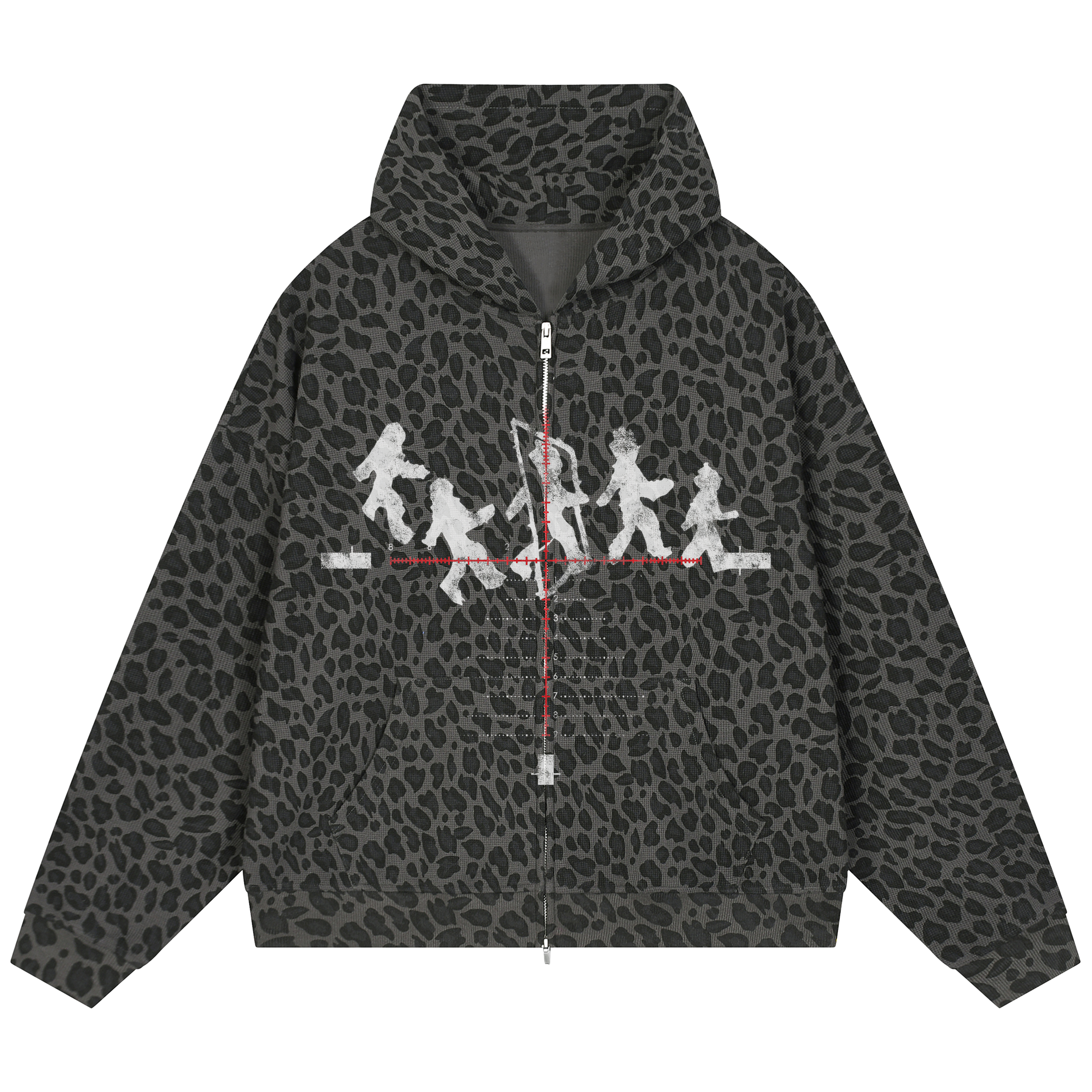 Crosshair Waffle Zip Up - Leopard