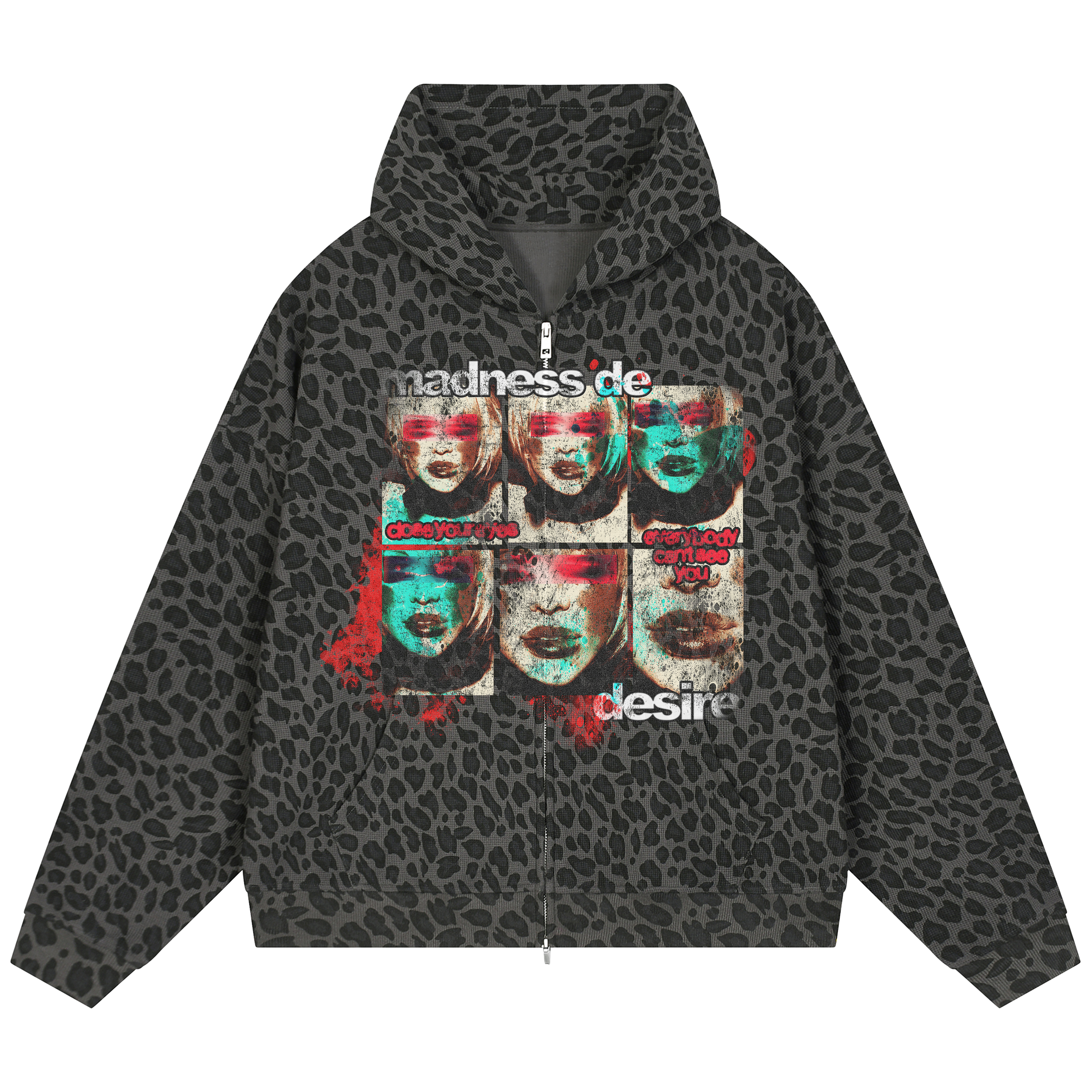 Desire Waffle Zip Up - Leopard