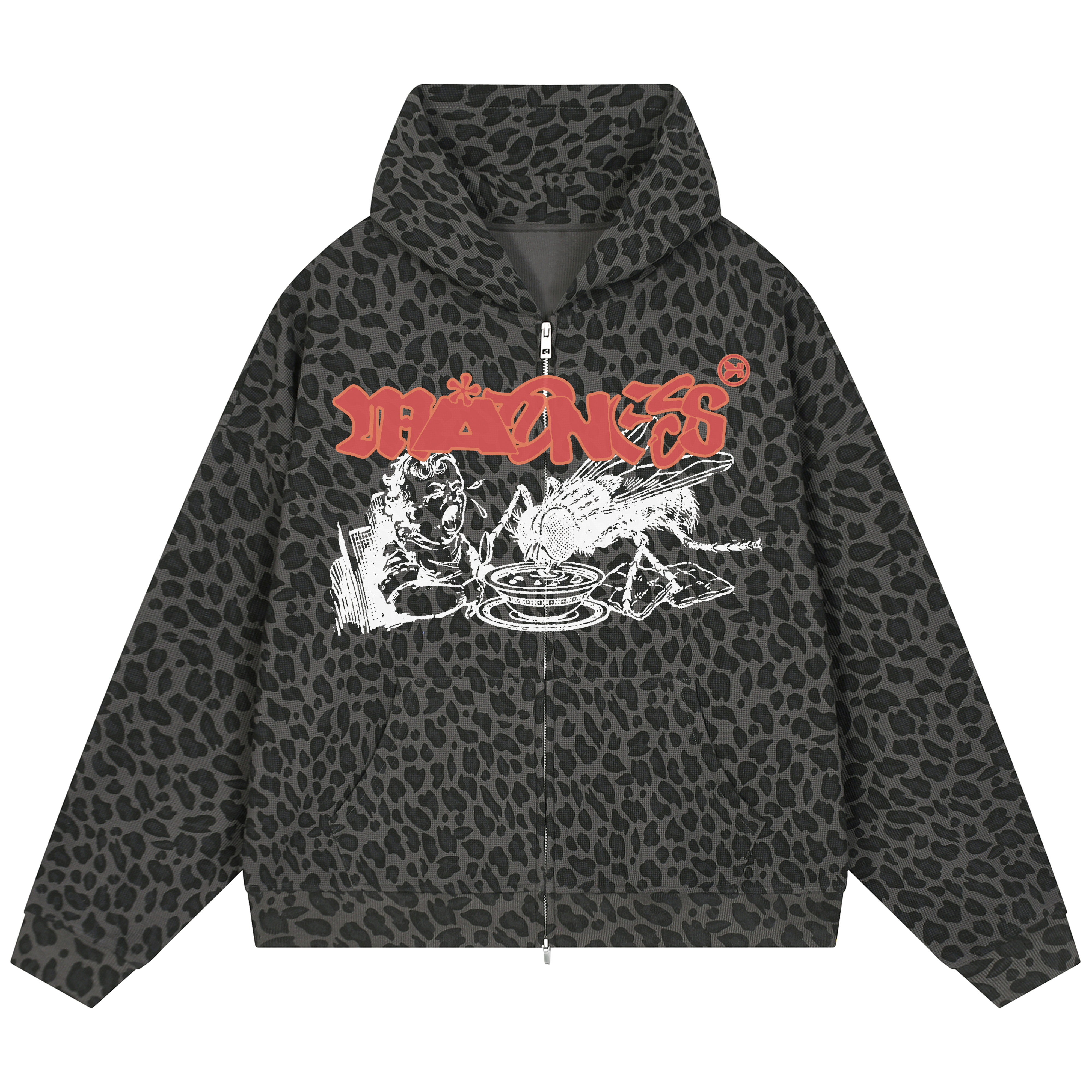 Mad Fly Waffle Zip Up - Leopard