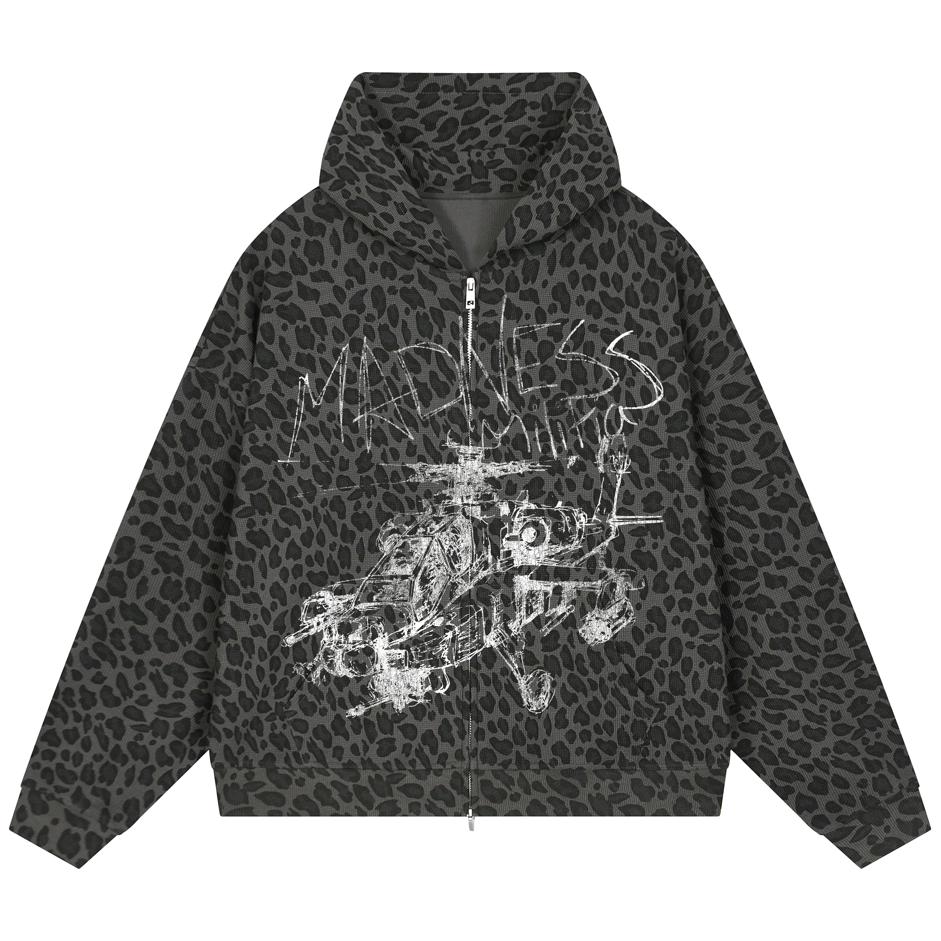 Mad Militia Waffle Zip Up - Leopard