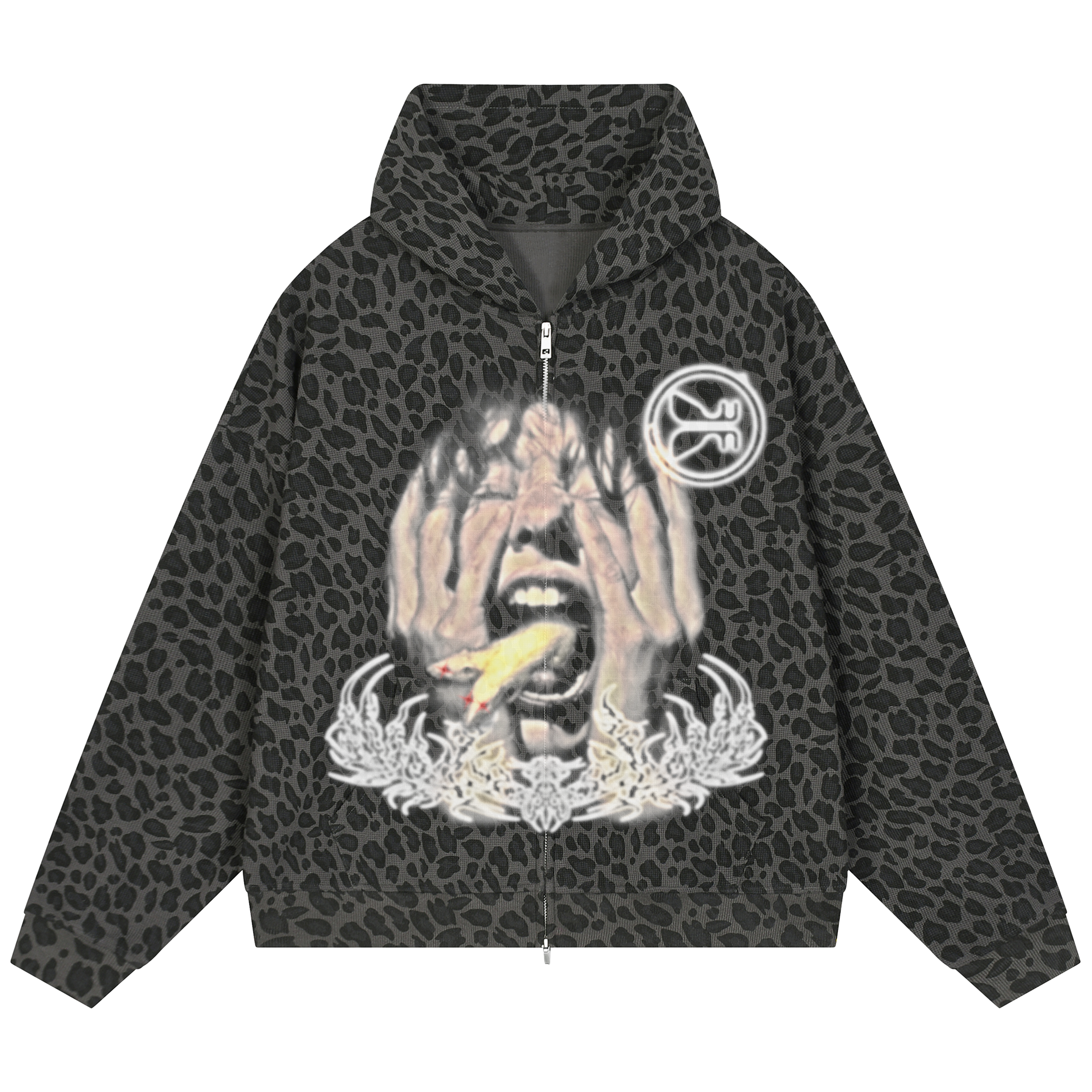 Mouse Trap Waffle Zip Up - Leopard