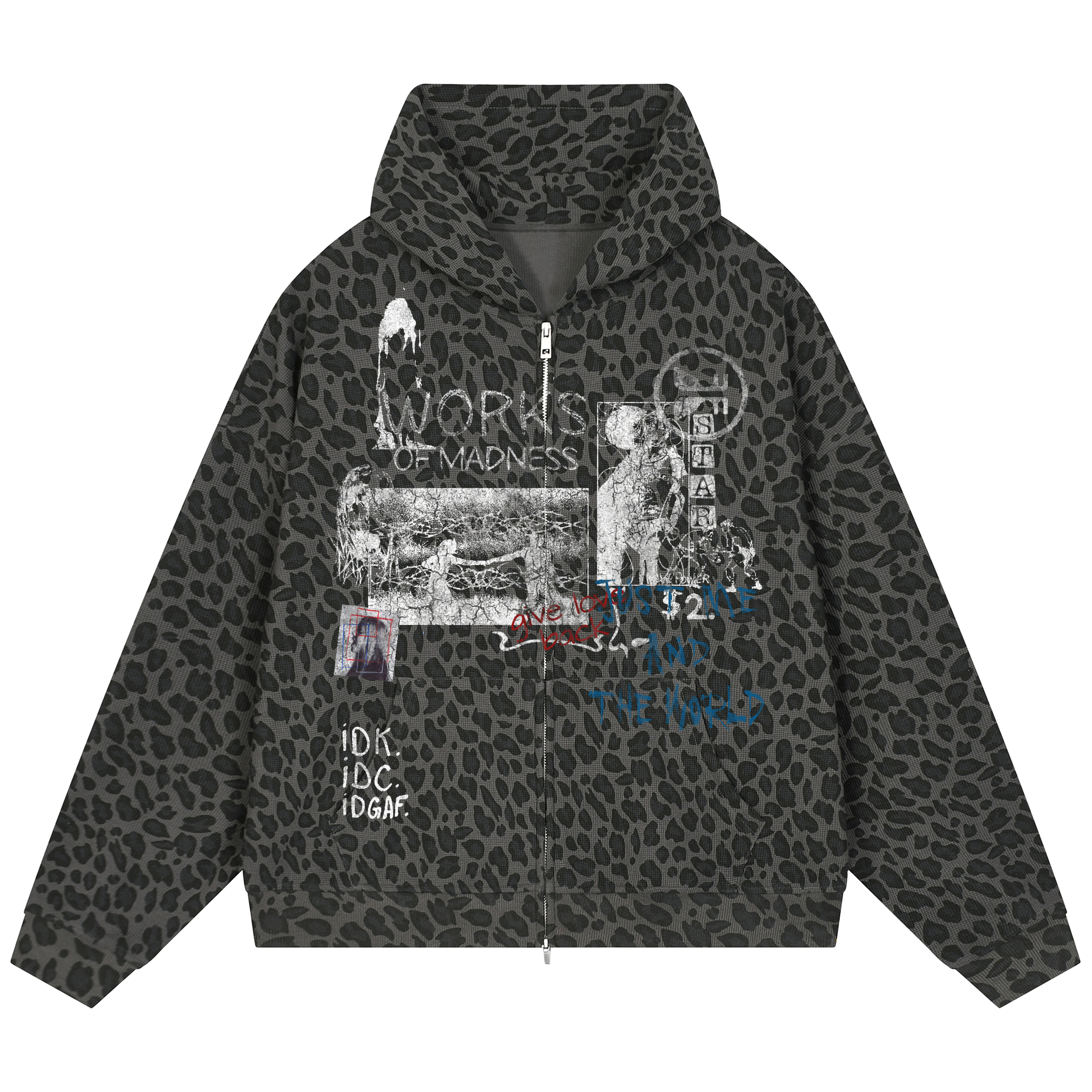 Saint & Sinners Waffle Zip Up - Leopard