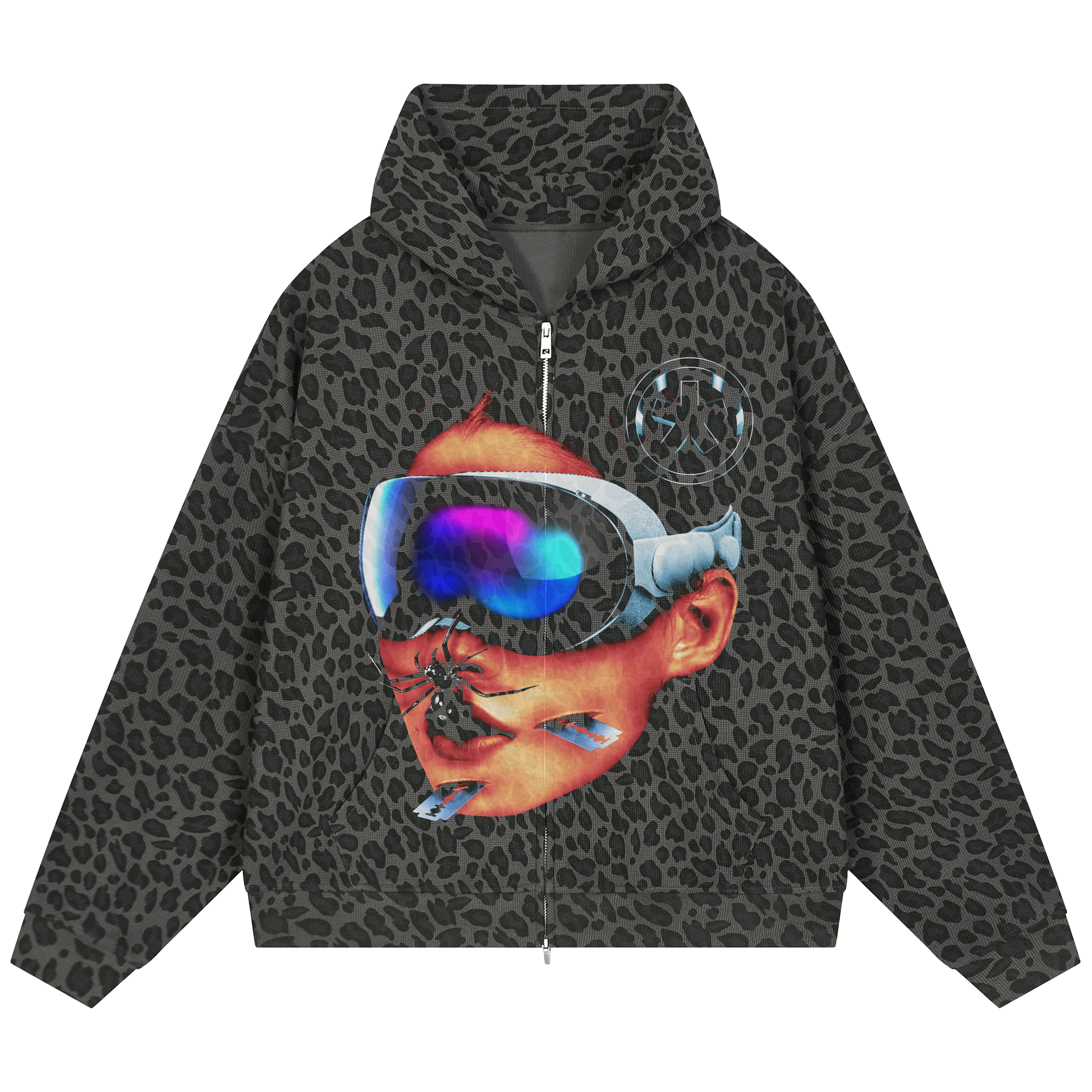 Vision Waffle Zip Up - Leopard