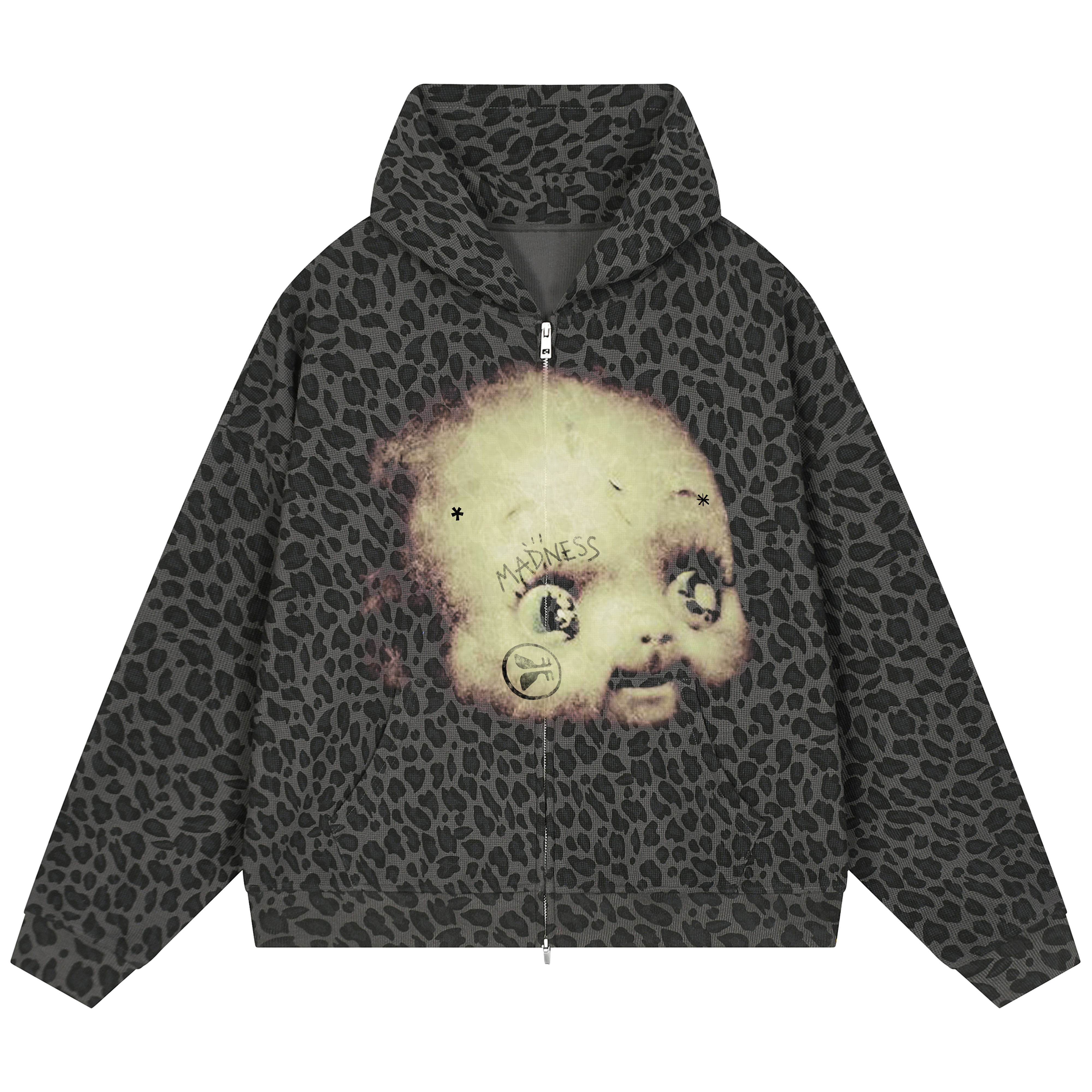 Creative Division Waffle Zip Up - Leopard