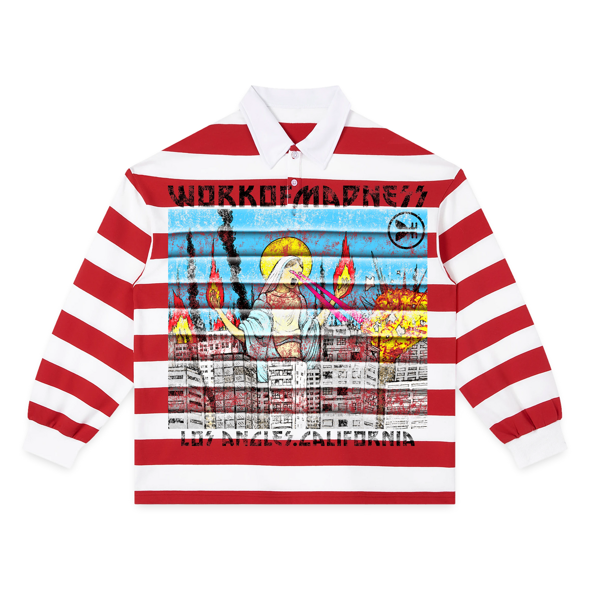 Lady of LA Stripe Polo - Red