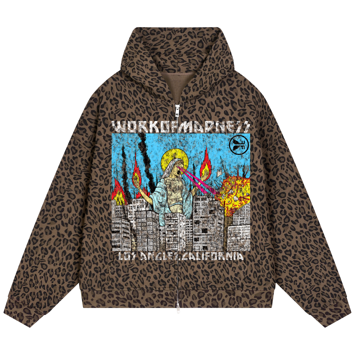 Lady of LA Waffle Zip Up - Cheetah