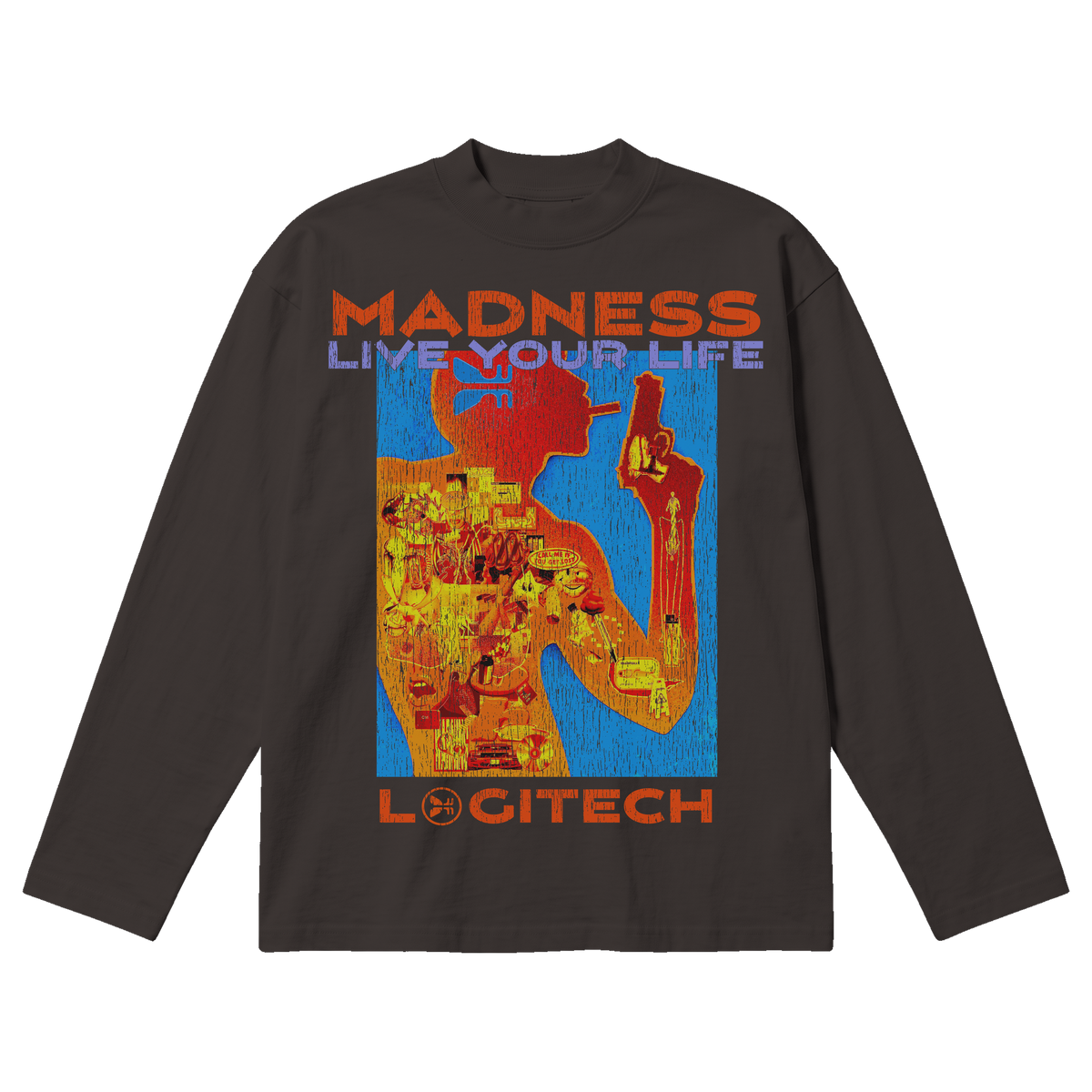 Logitec Baggy L/S Tee - Off Black