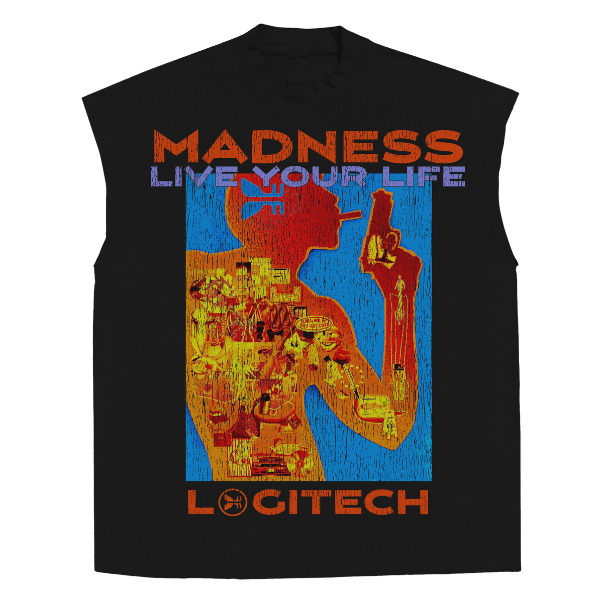 Logitec Sleeveless Tee - Black