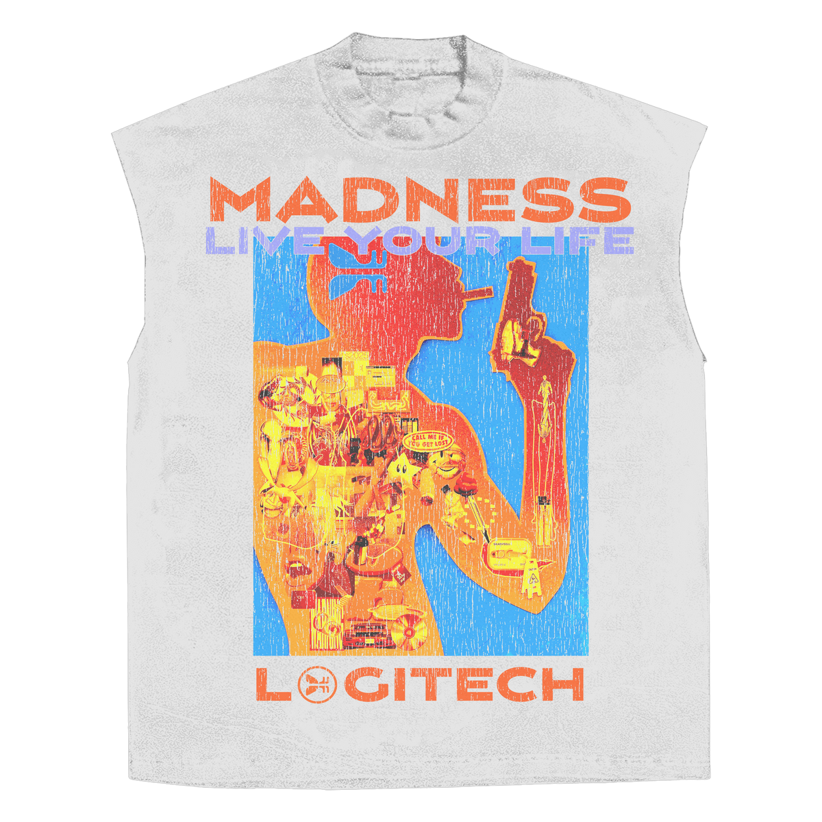 Logitec Sleeveless Tee - White