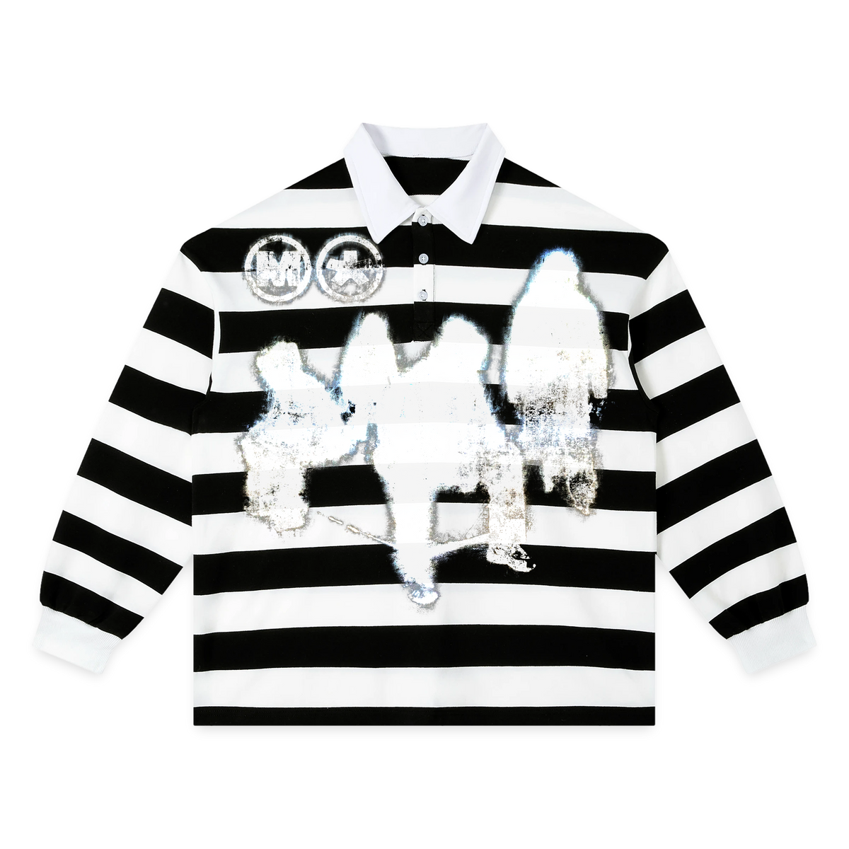Lost Souls Stripe Polo - Black