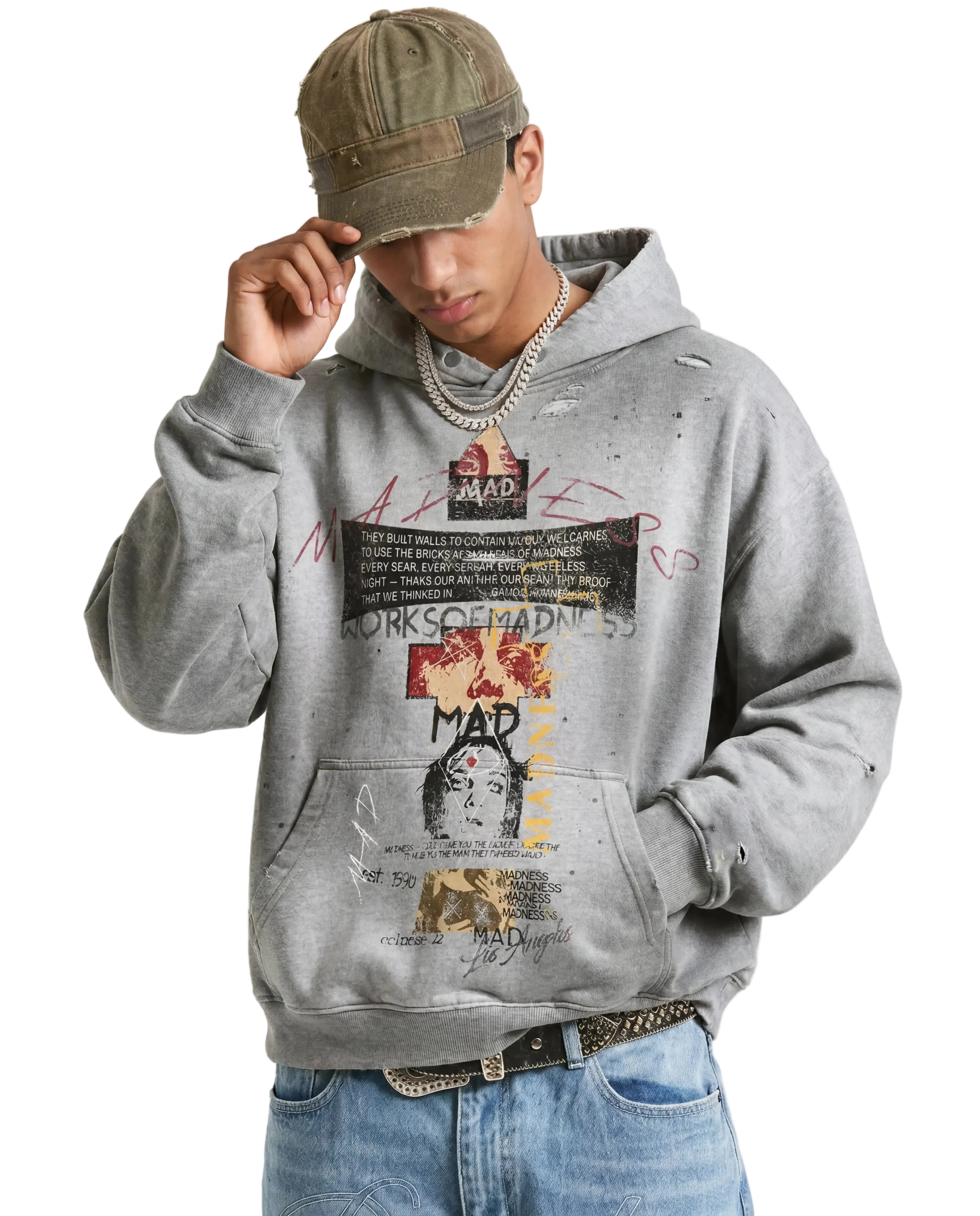 Mad Anthem Faded Distress Hoodie
