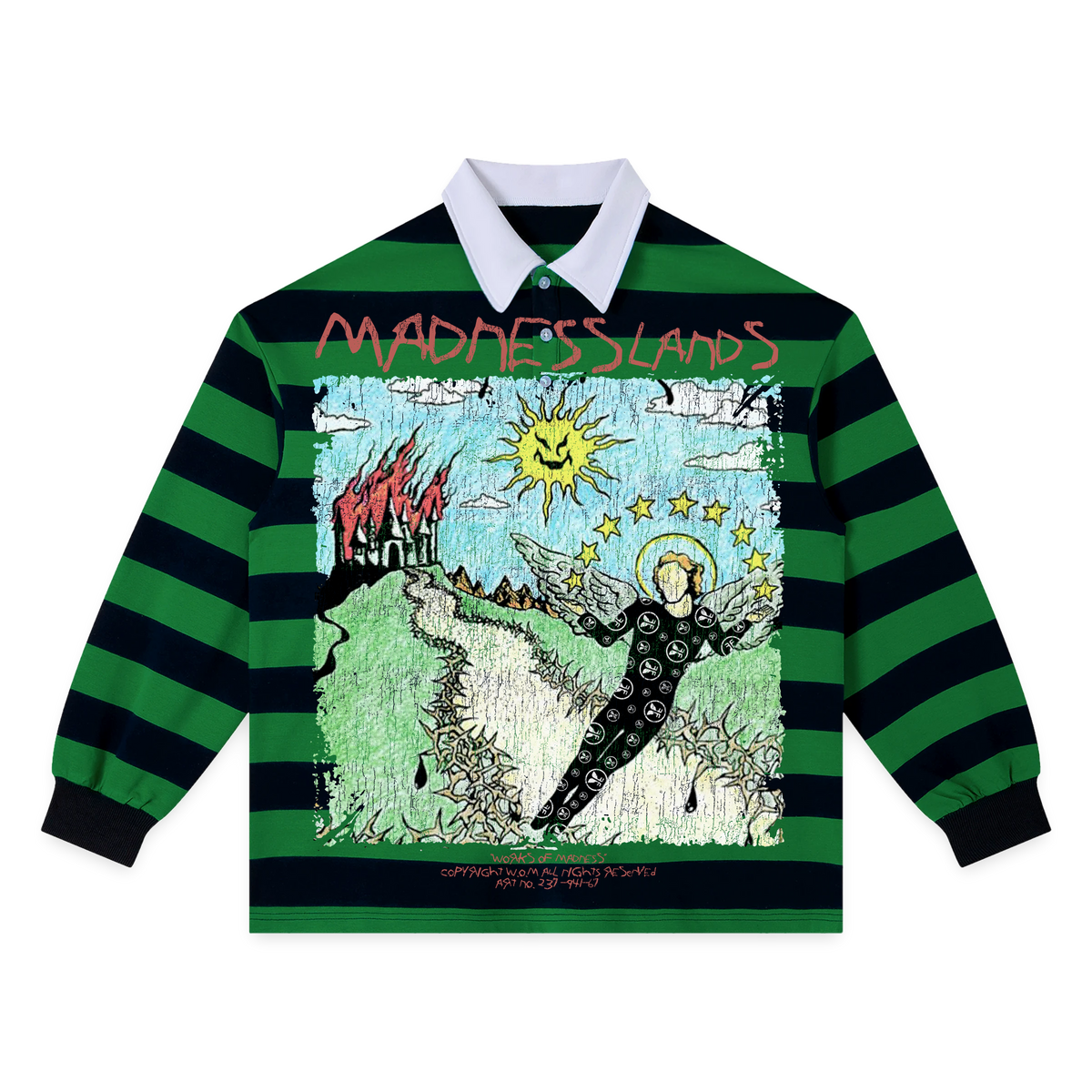 Mad Lands Stripe Polo - Green