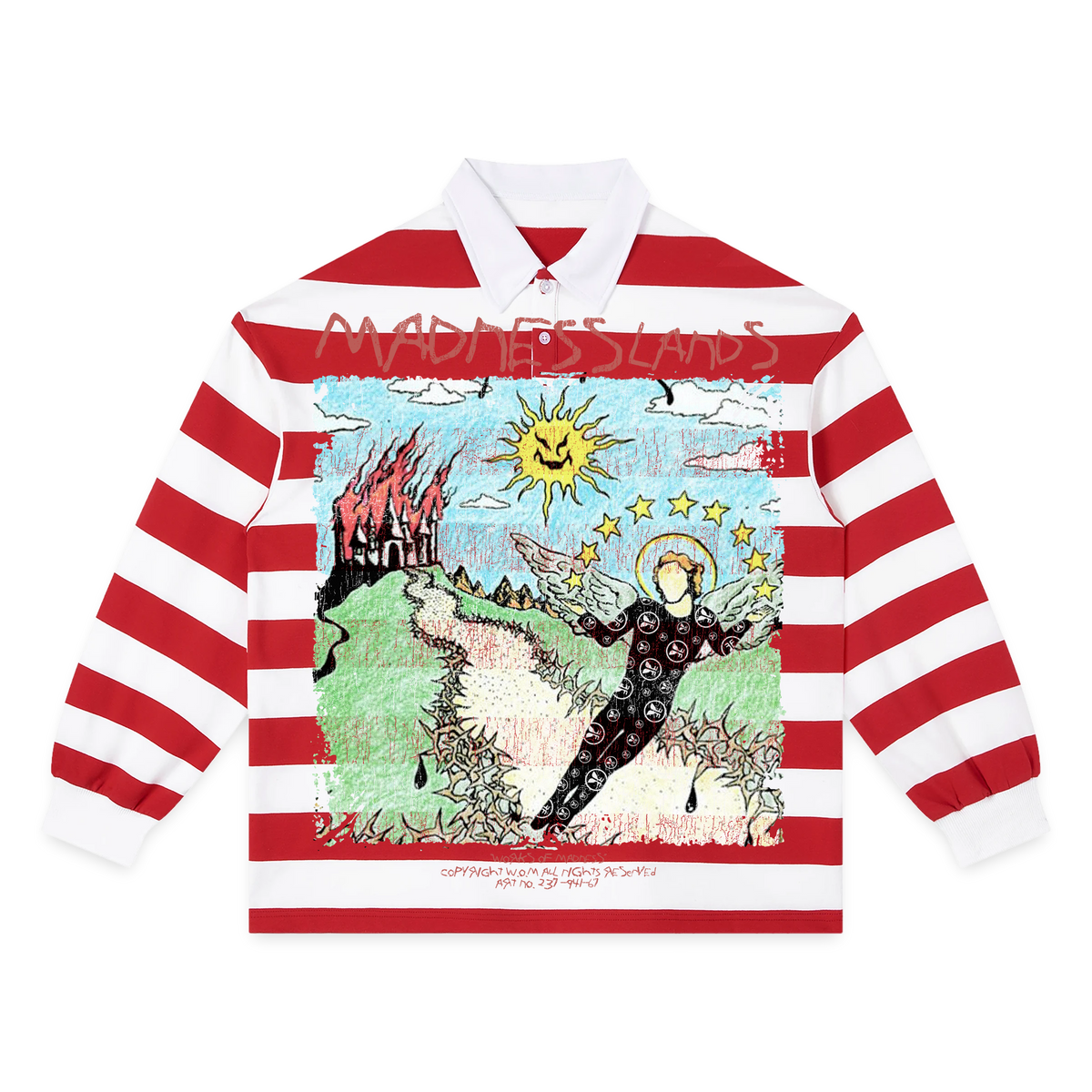 Mad Lands Stripe Polo - Red