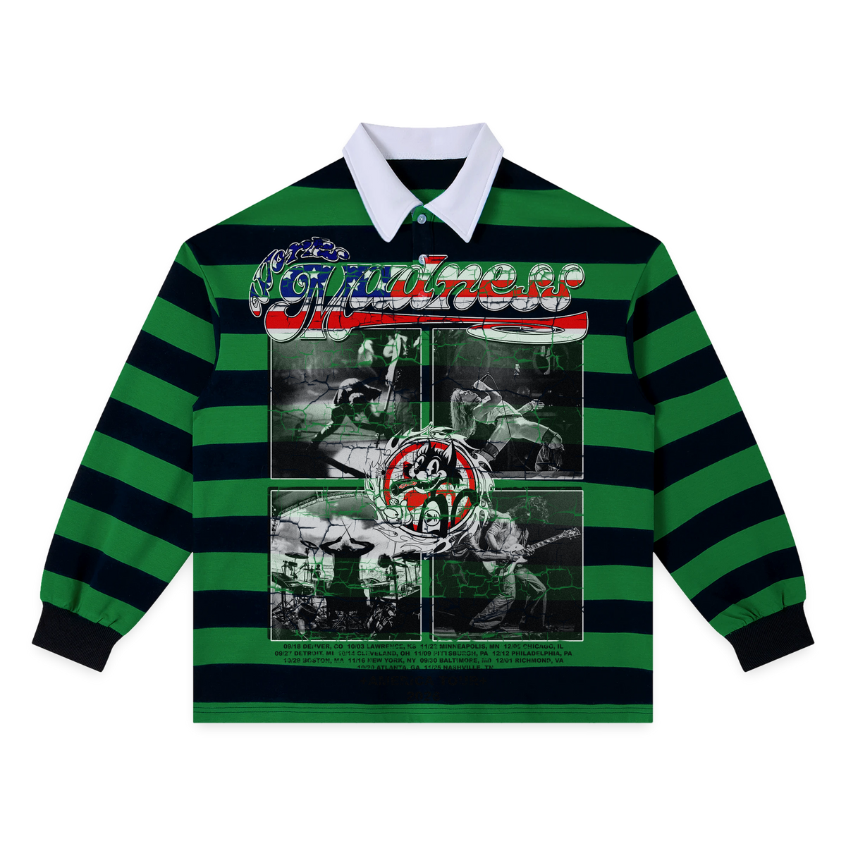 Madness Tour Stripe Polo - Green