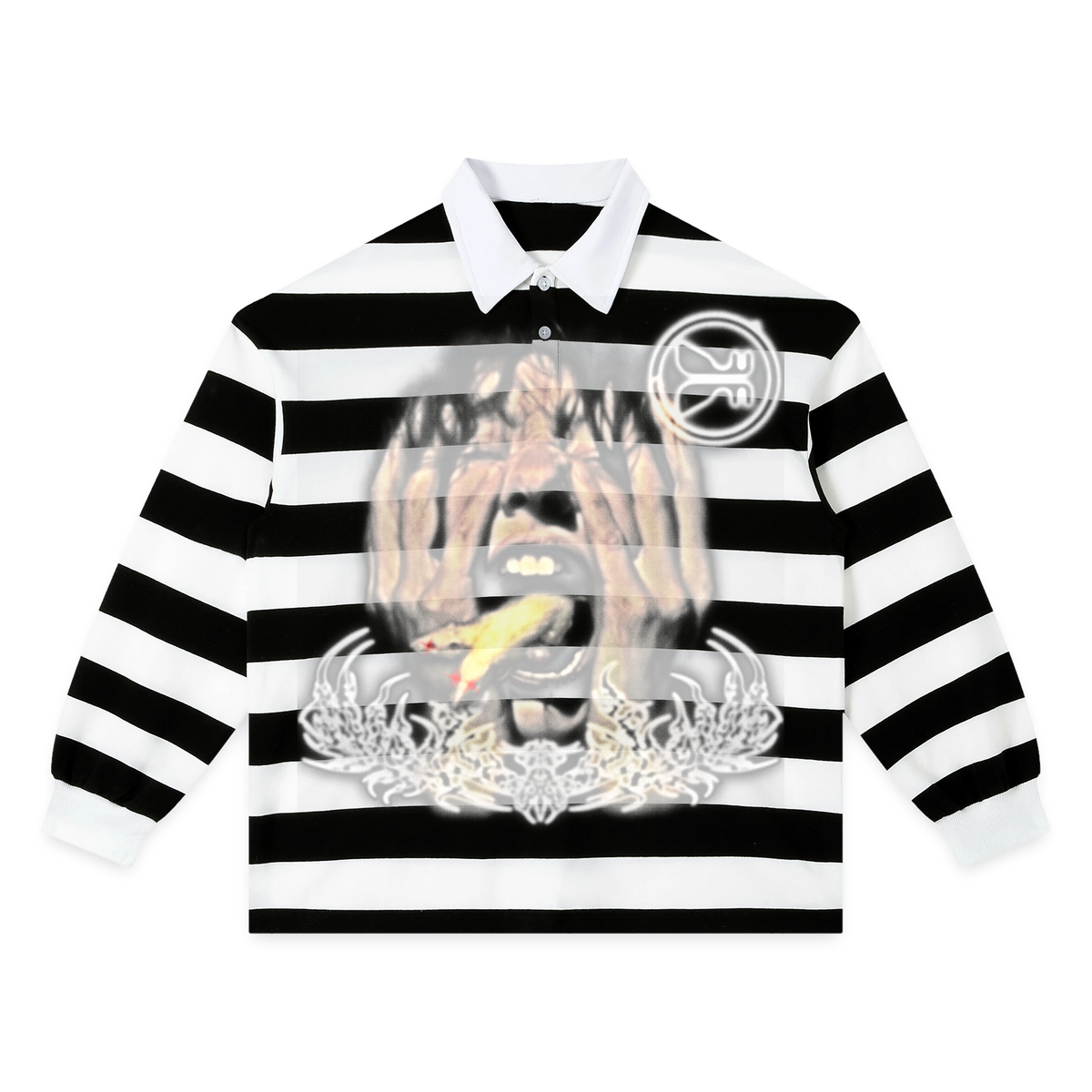 Mouse Trap Stripe Polo - Black
