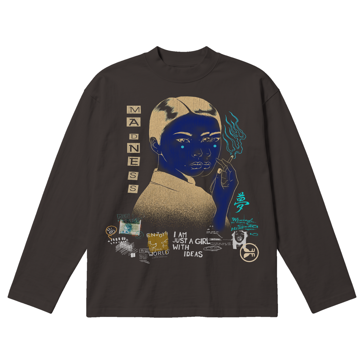 Muse Baggy L/S Tee - Off Black