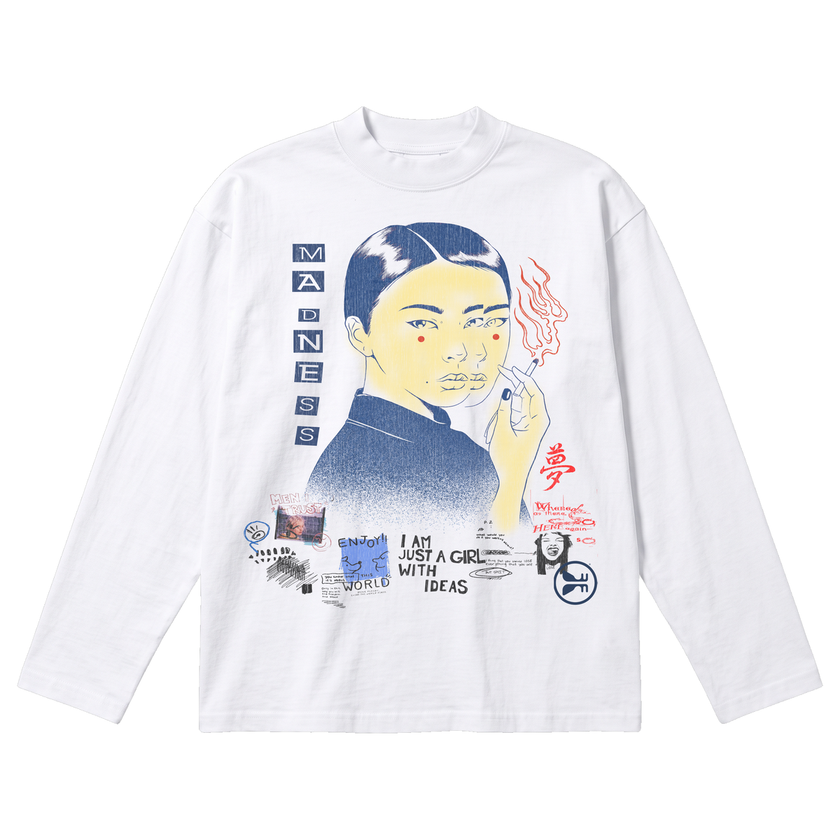 Muse Baggy L/S Tee - White
