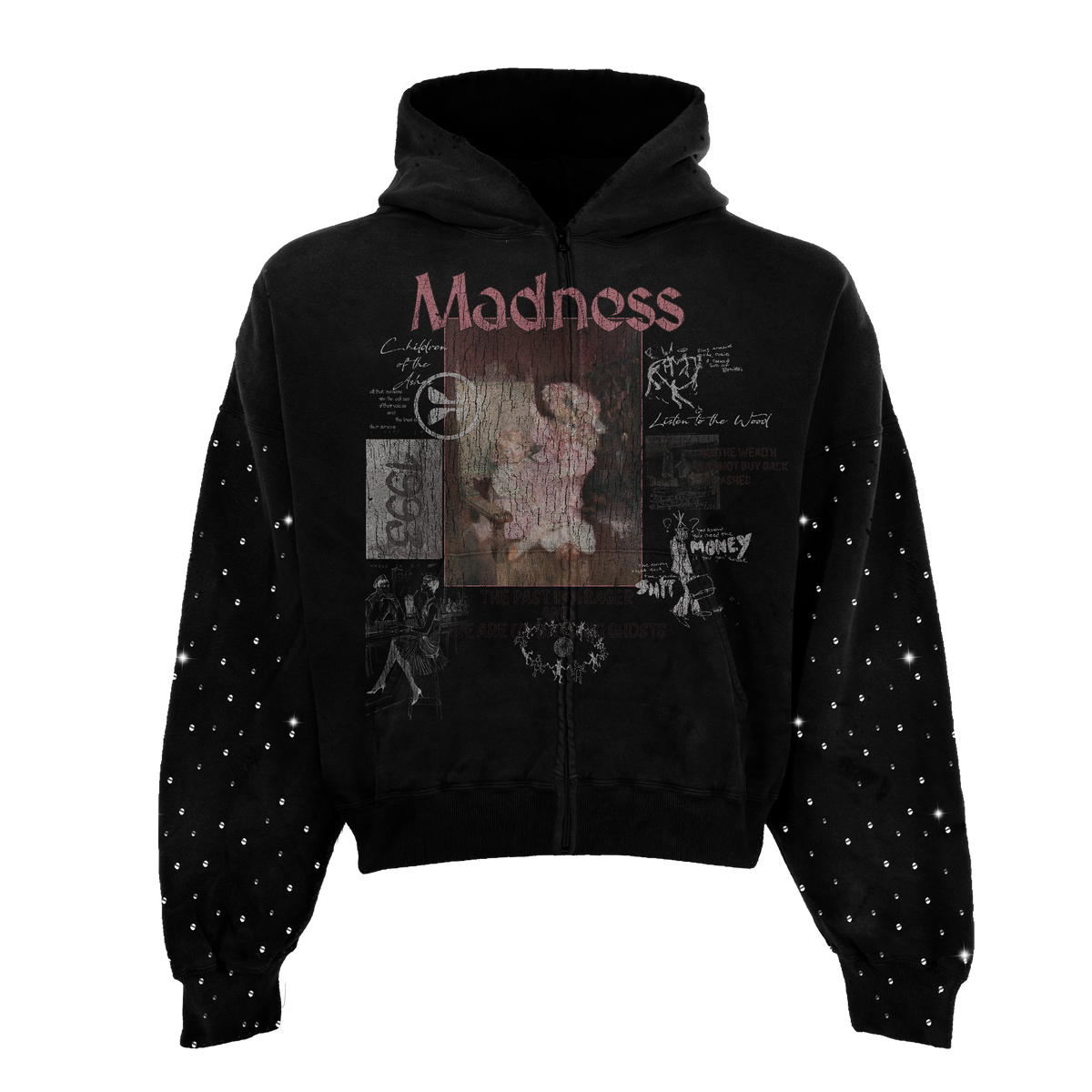 Ashes Rhinestone Zip Up