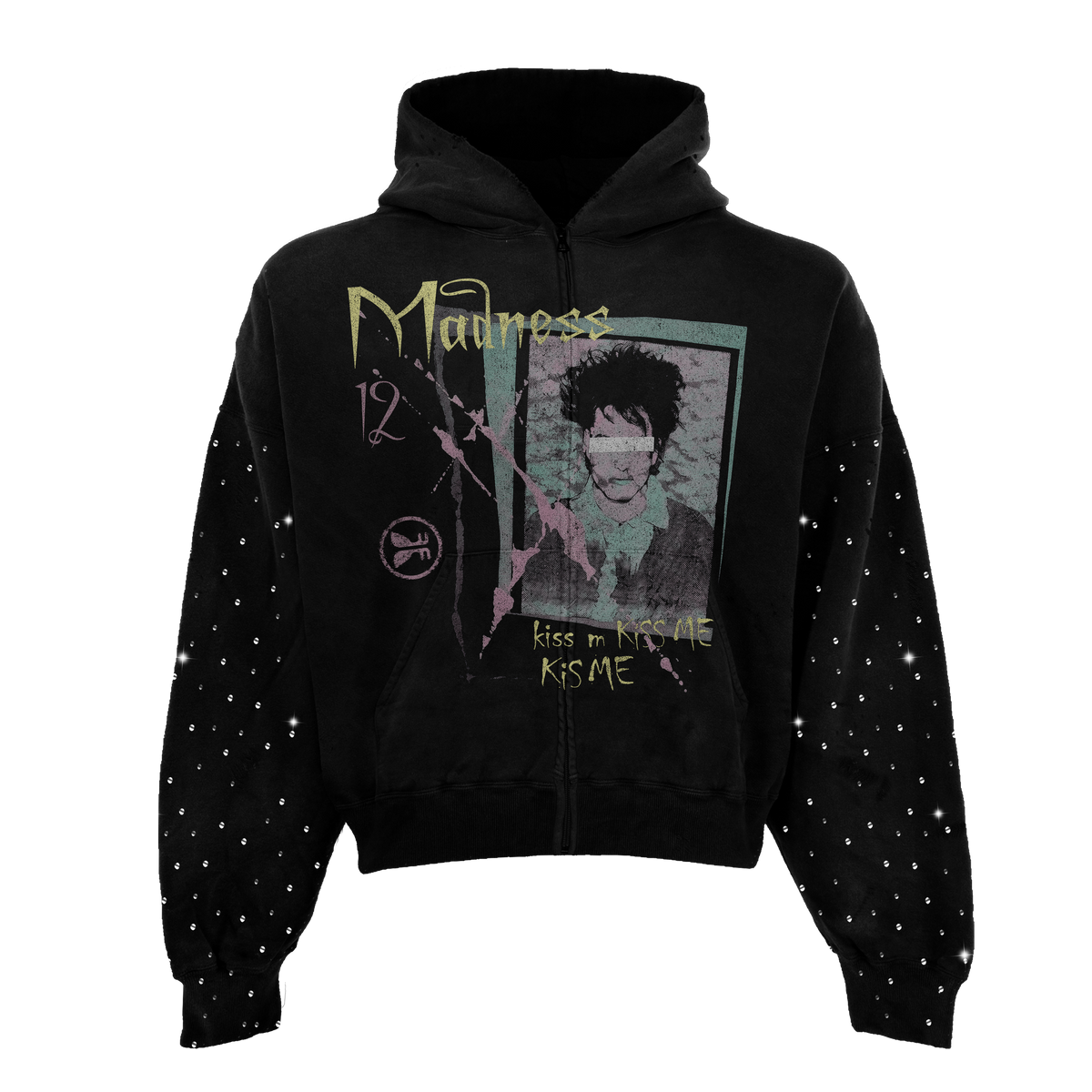 Kiss Me Rhinestone Zip Up