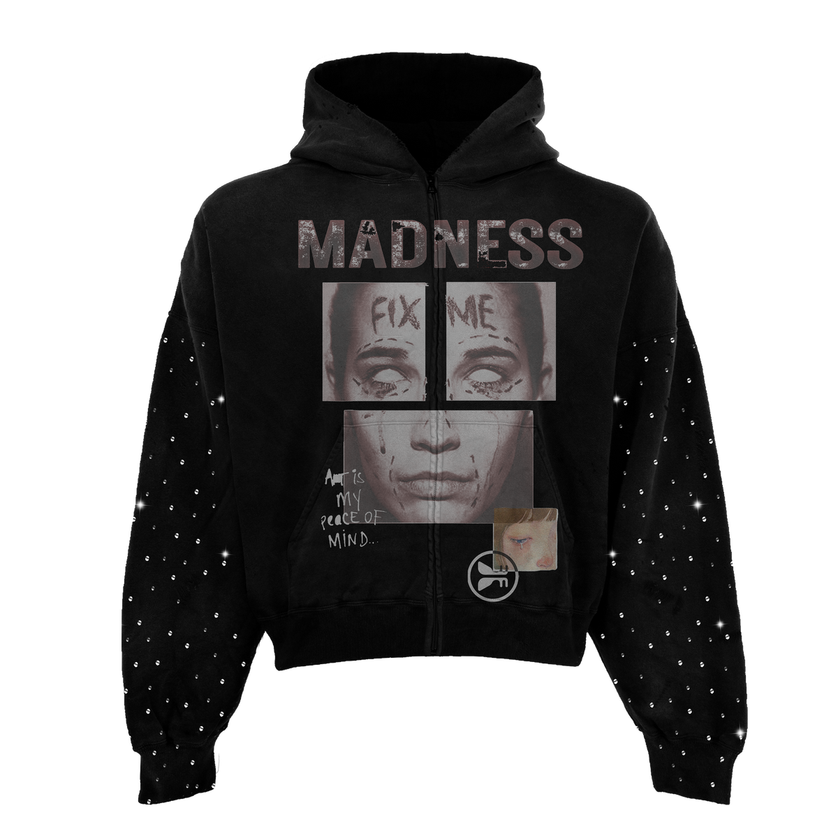 Fix Me Rhinestone Zip Up