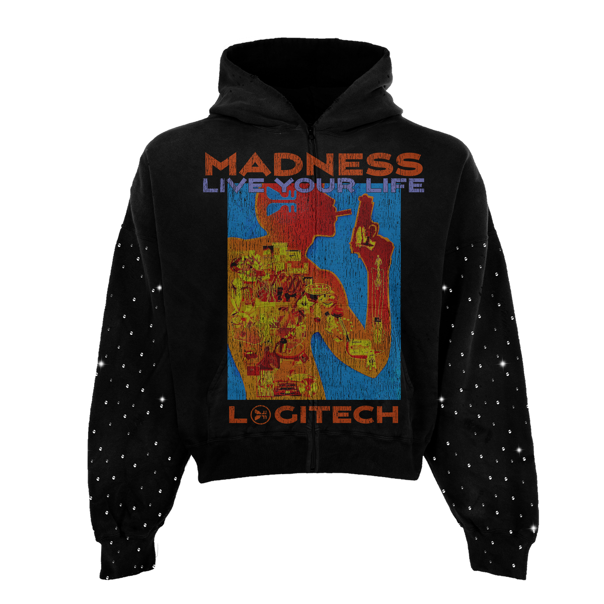 Logitech Rhinestone Zip Up