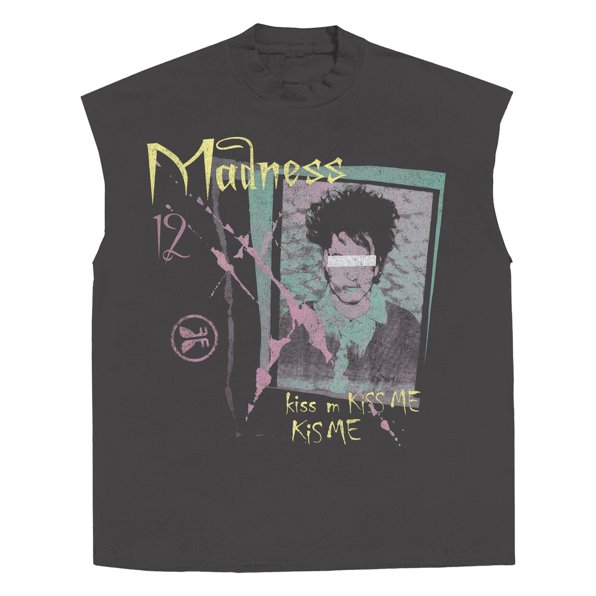 Kiss Me Sleeveless Tee - Grey