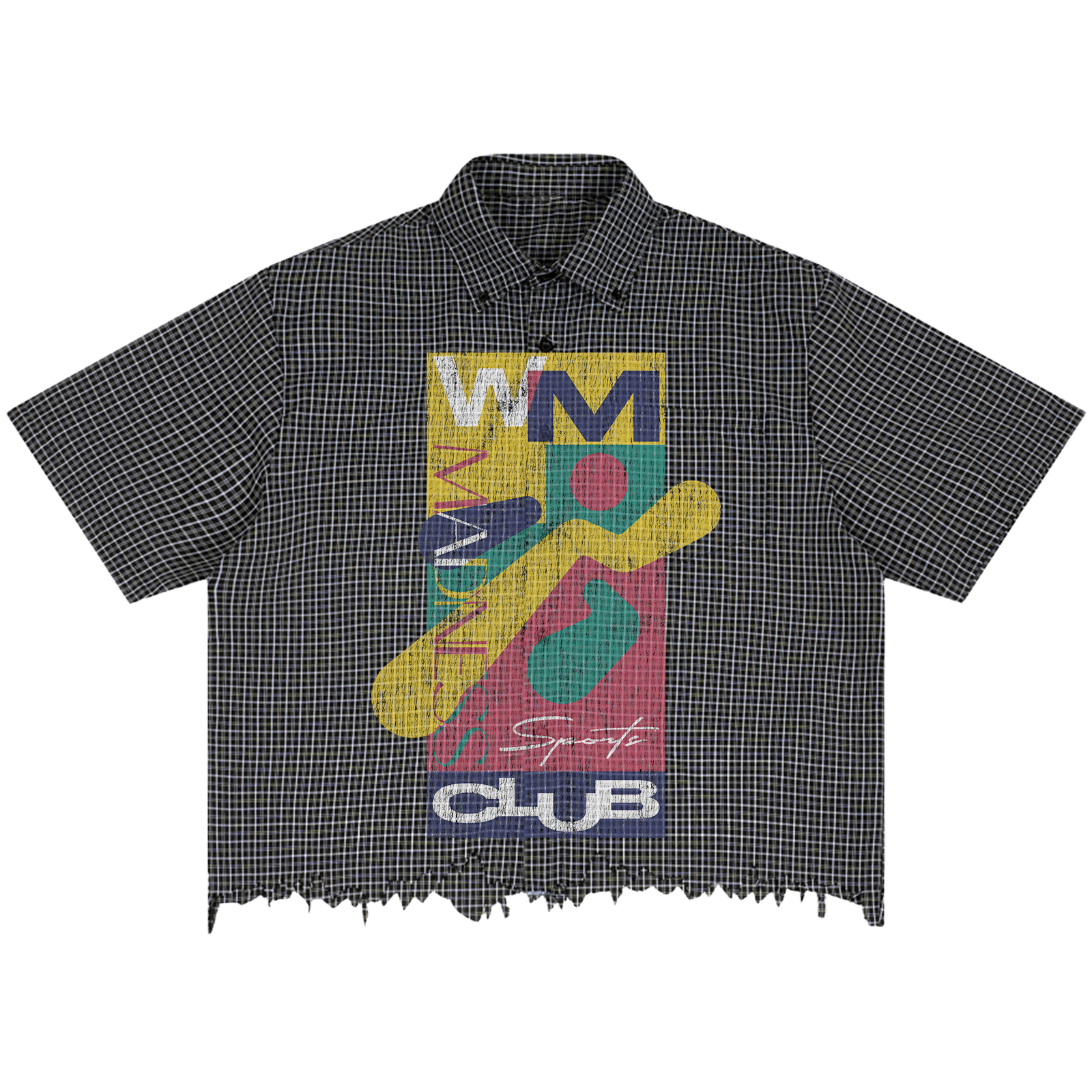 Sports Club Distress Button Up