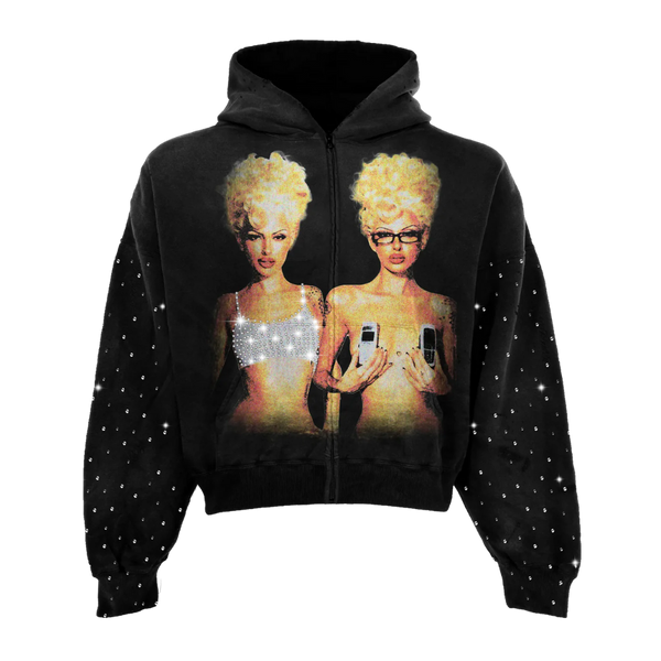 Blondes Rhinestone Zip Up