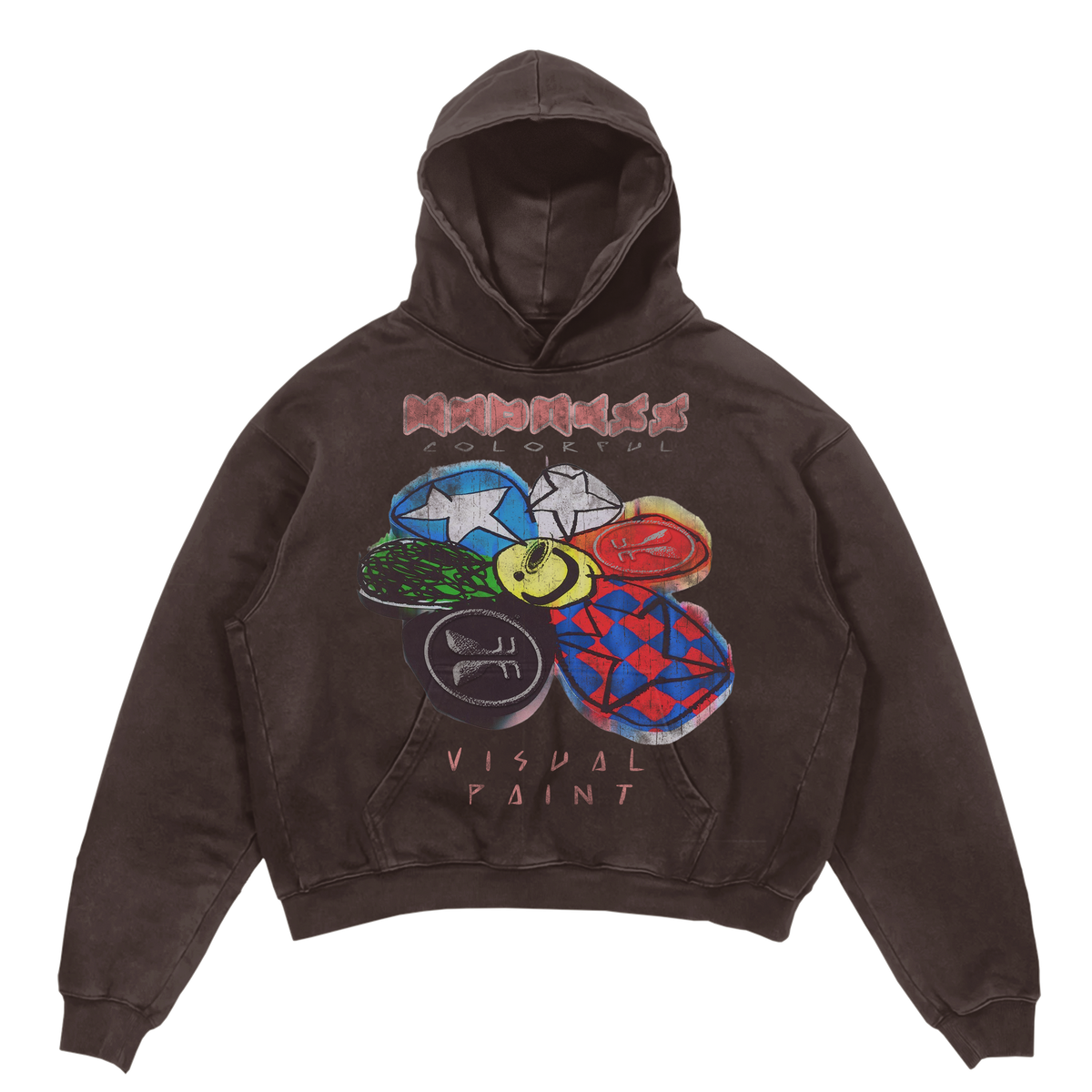Visual Paint Hoodie - Brown