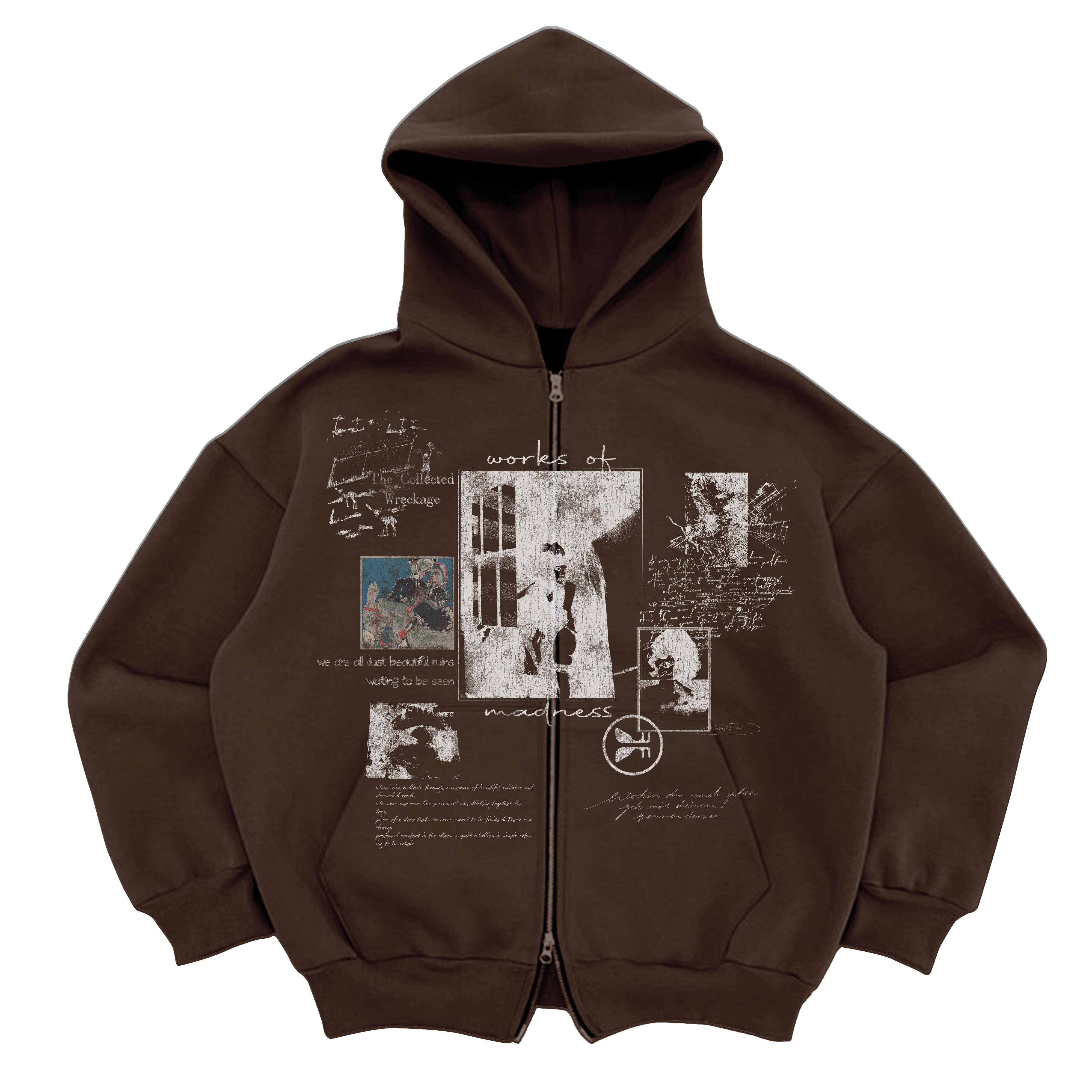 Ruin Zip Up - Brown