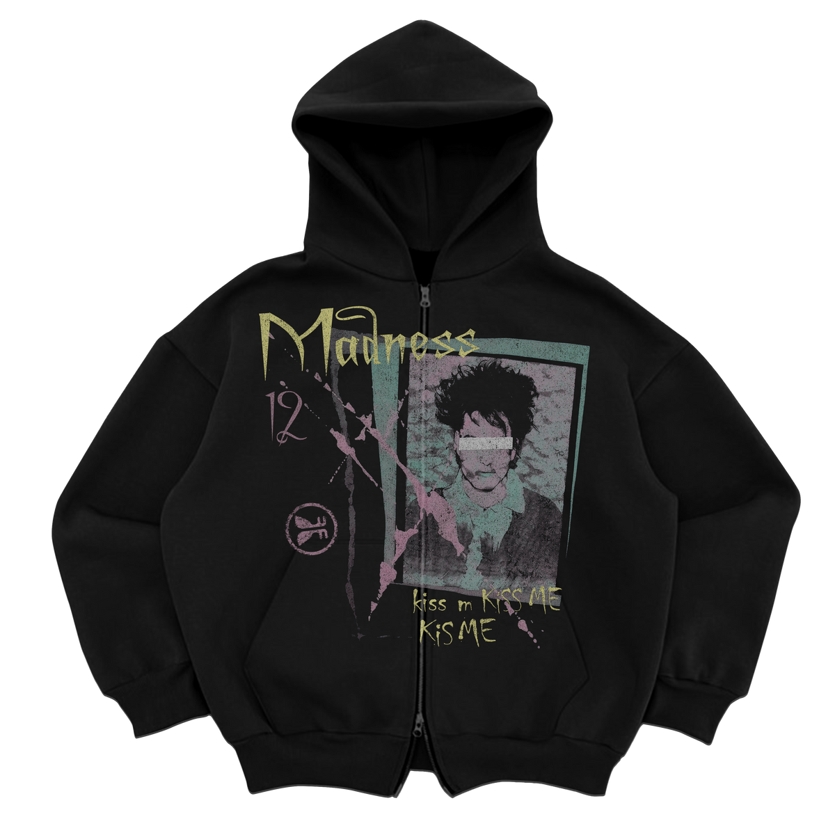 Kiss Me Zip Up - Black