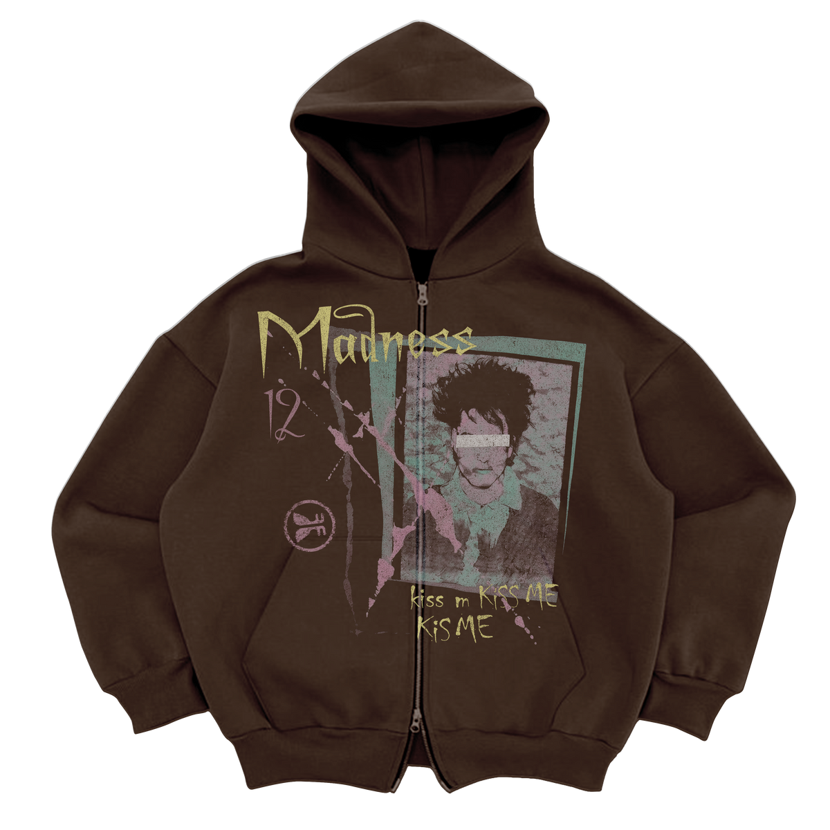 Kiss Me Zip Up - Brown