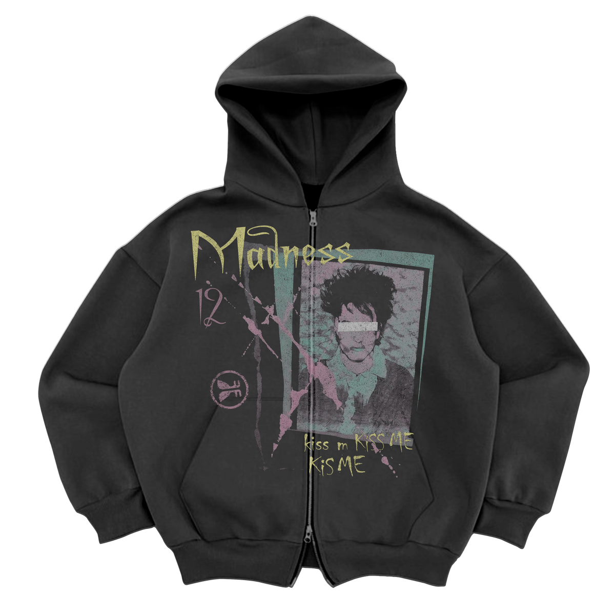 Kiss Me Zip Up - Grey