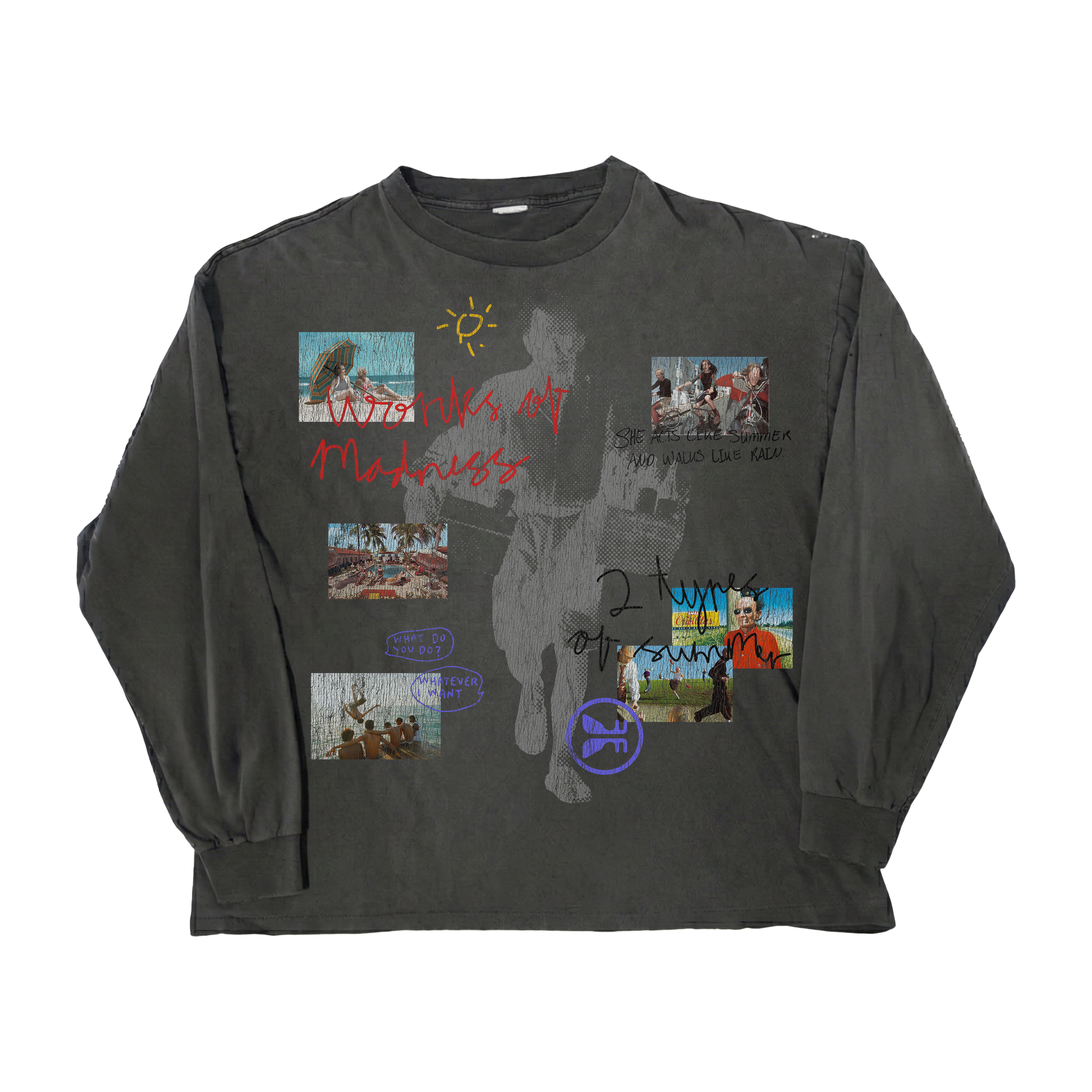 Summer Rain L/S Tee — Charcoal