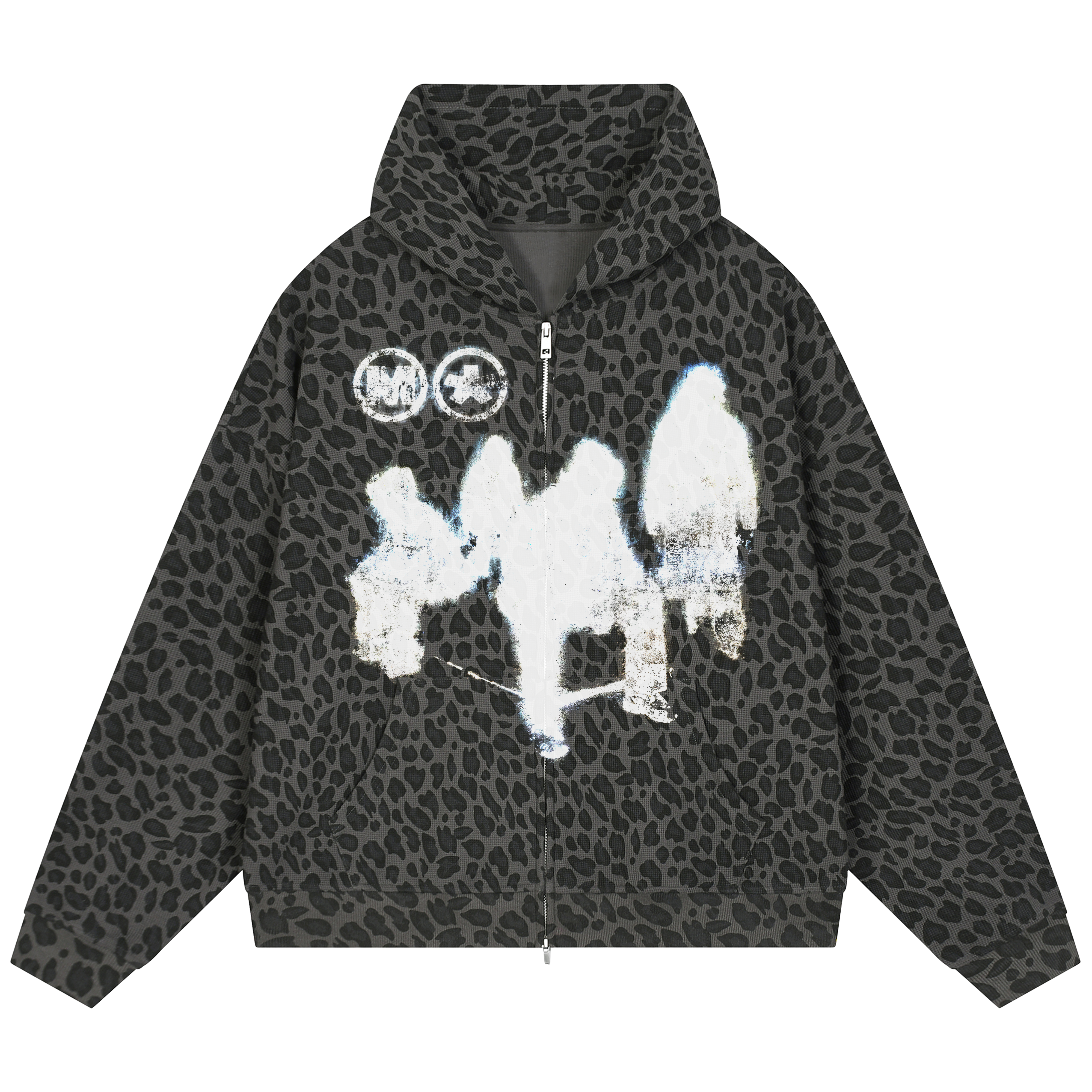 Afterimage Waffle Zip Up - Leopard