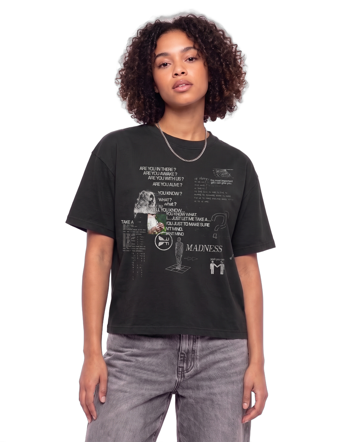 Awake Drop Tee on body - Black
