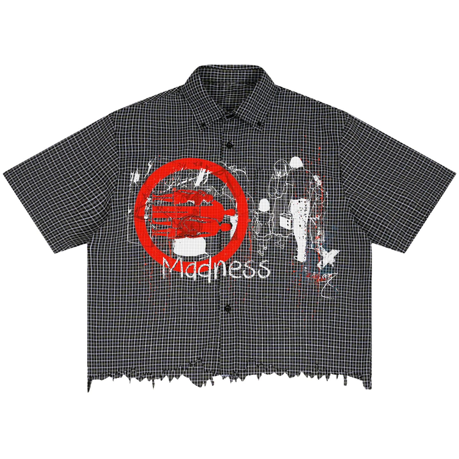 Fragments Distress Button Up