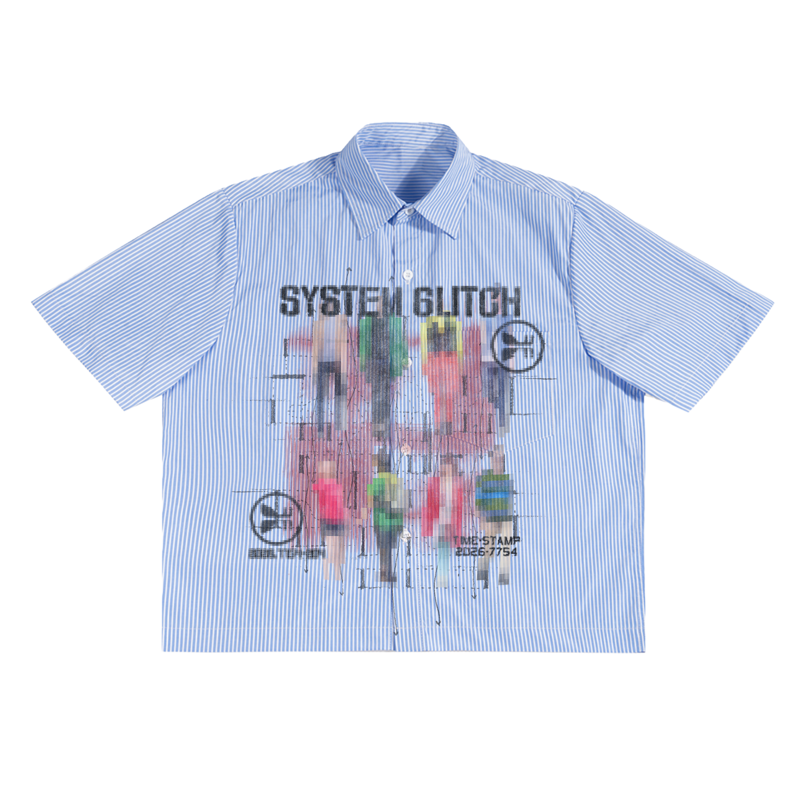 System Glitch Boxy Button Up