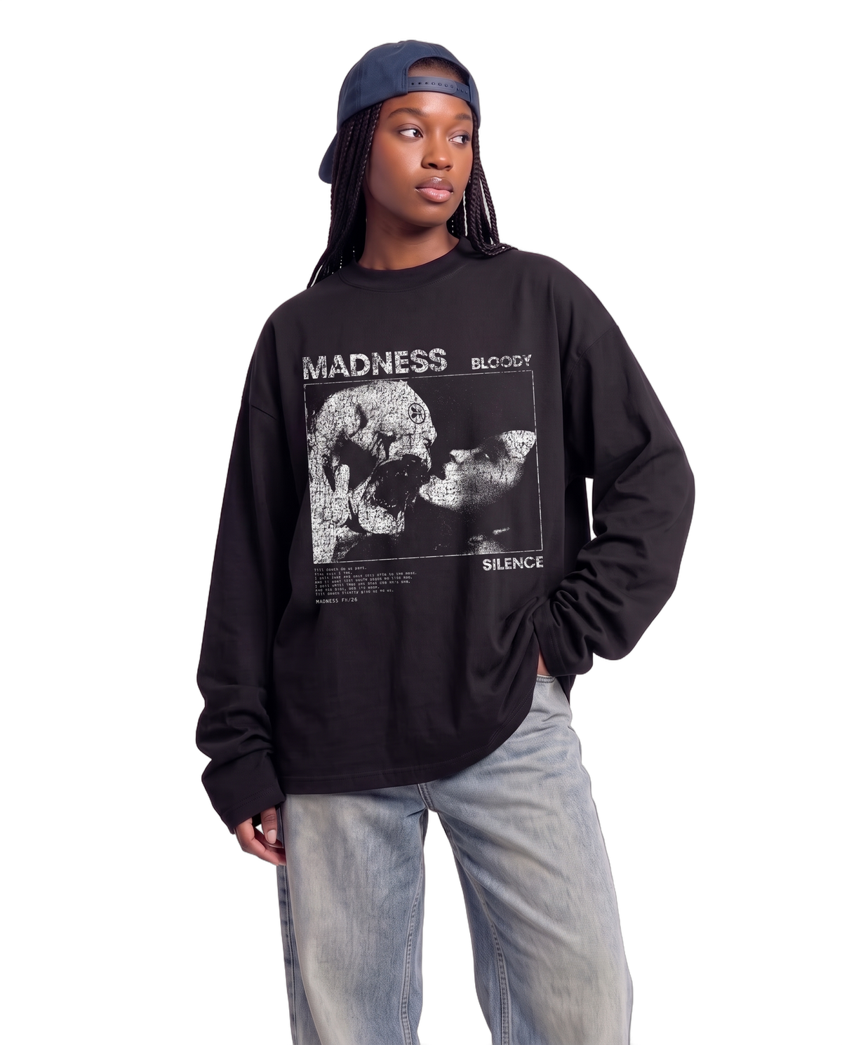 Devour Baggy L/S Tee on body - Black