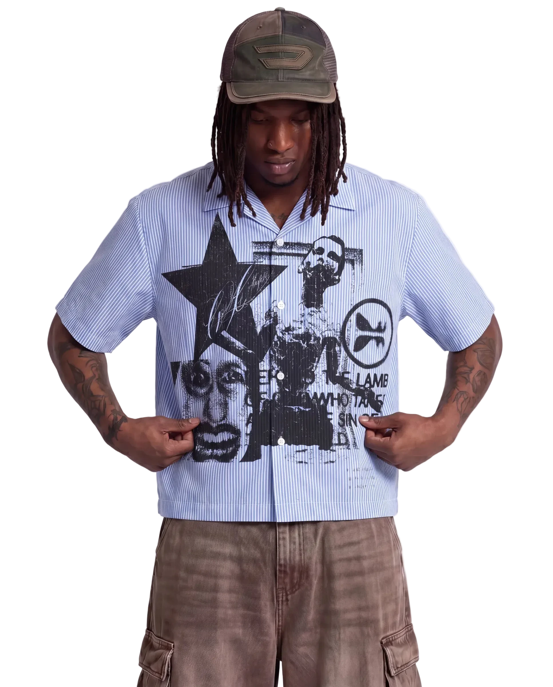 Static Expression Boxy Button Up
