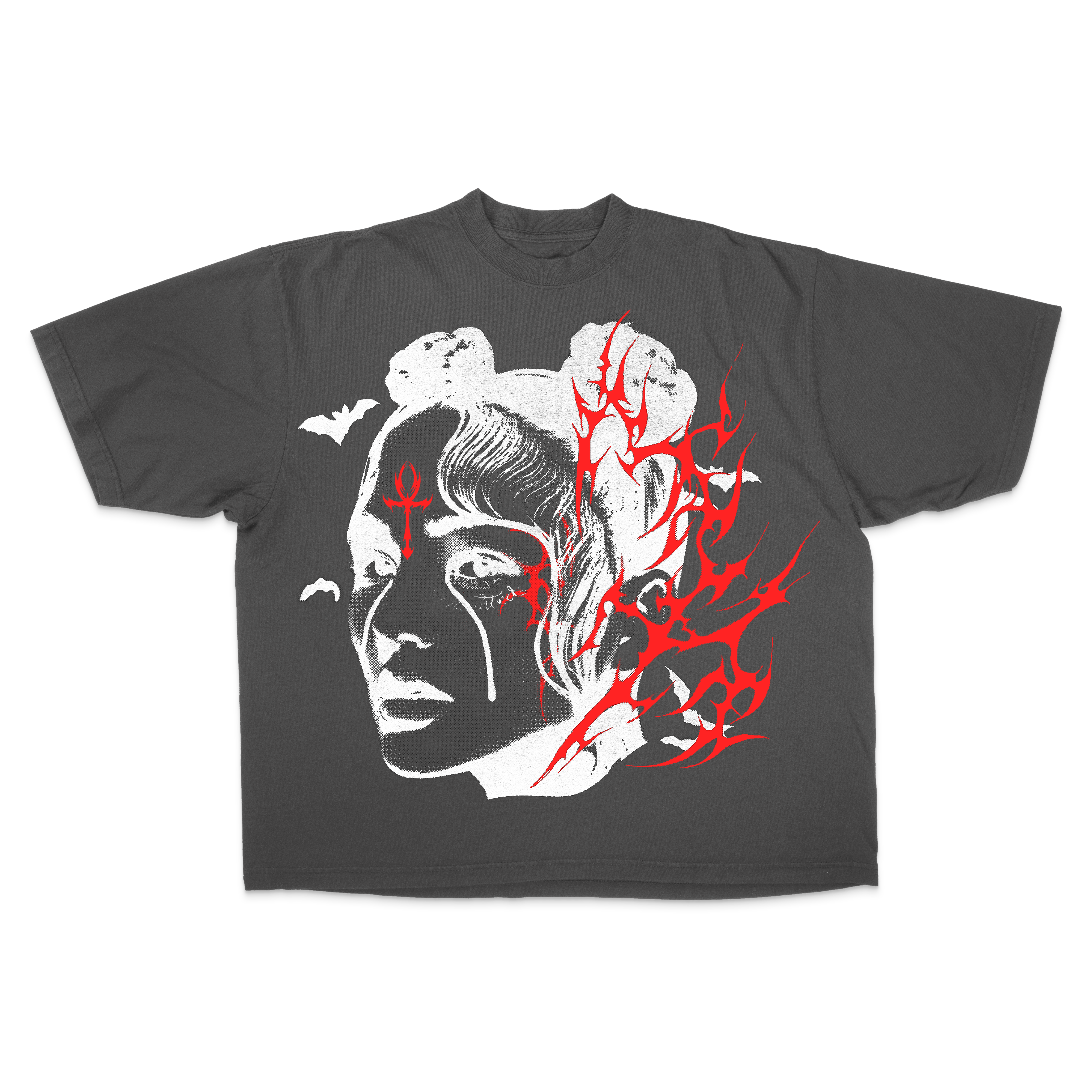 Spiritual Red Drop Shoulder Tee
