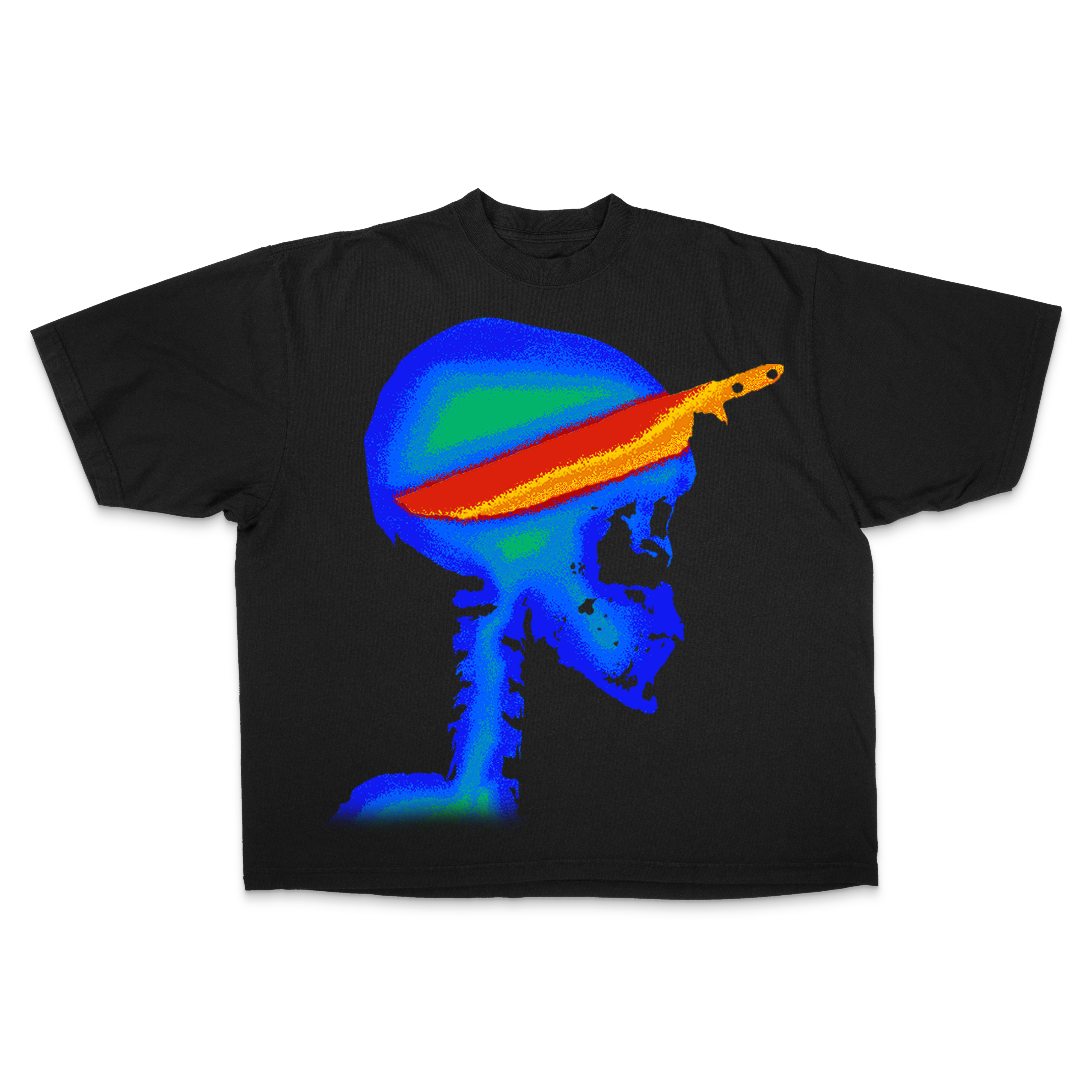 Infrared Skull Drop Shoulder Tee