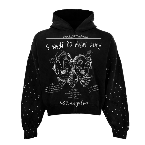 Legal Fun Rhinestone Zip Up