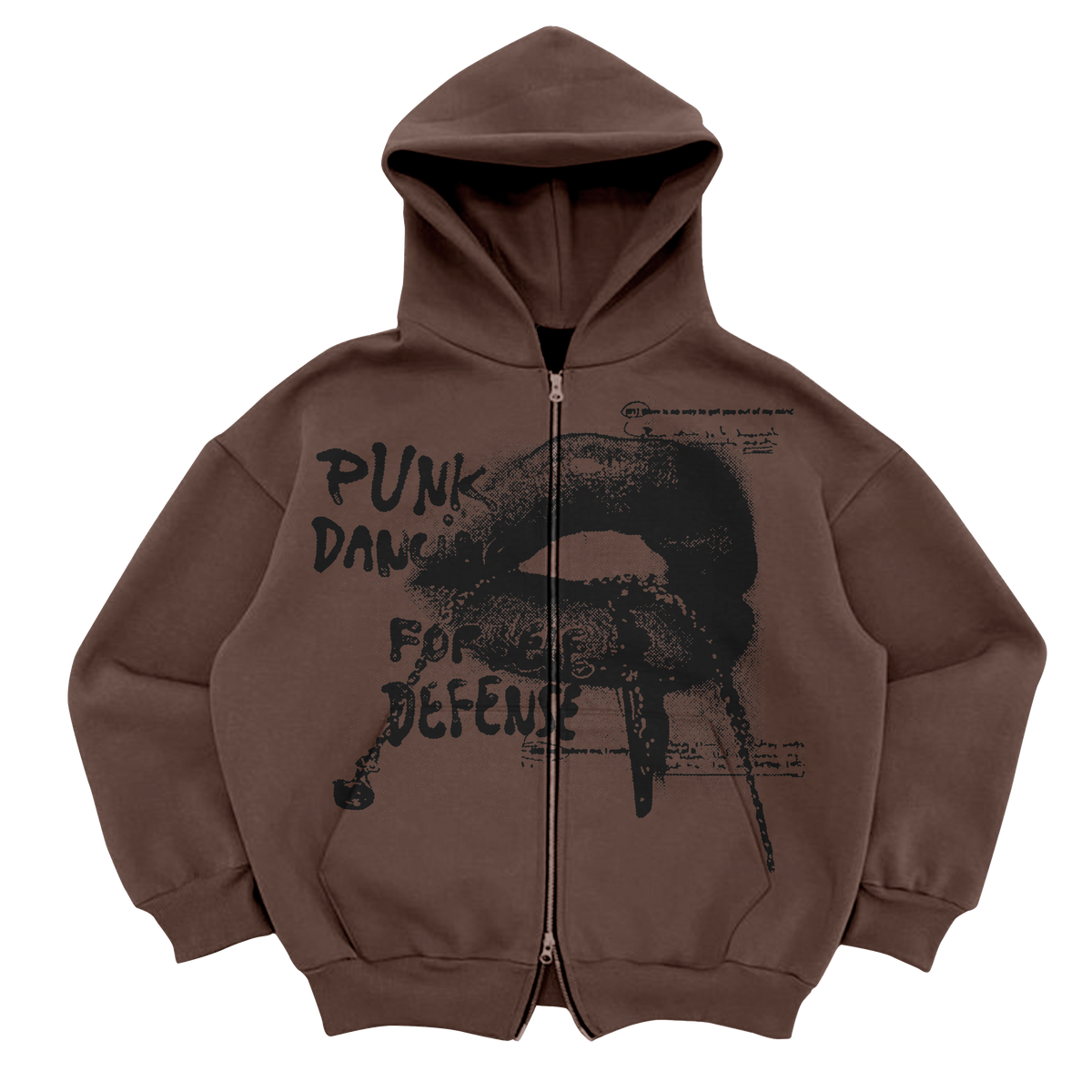 Punk Lips Zip Up - Brown