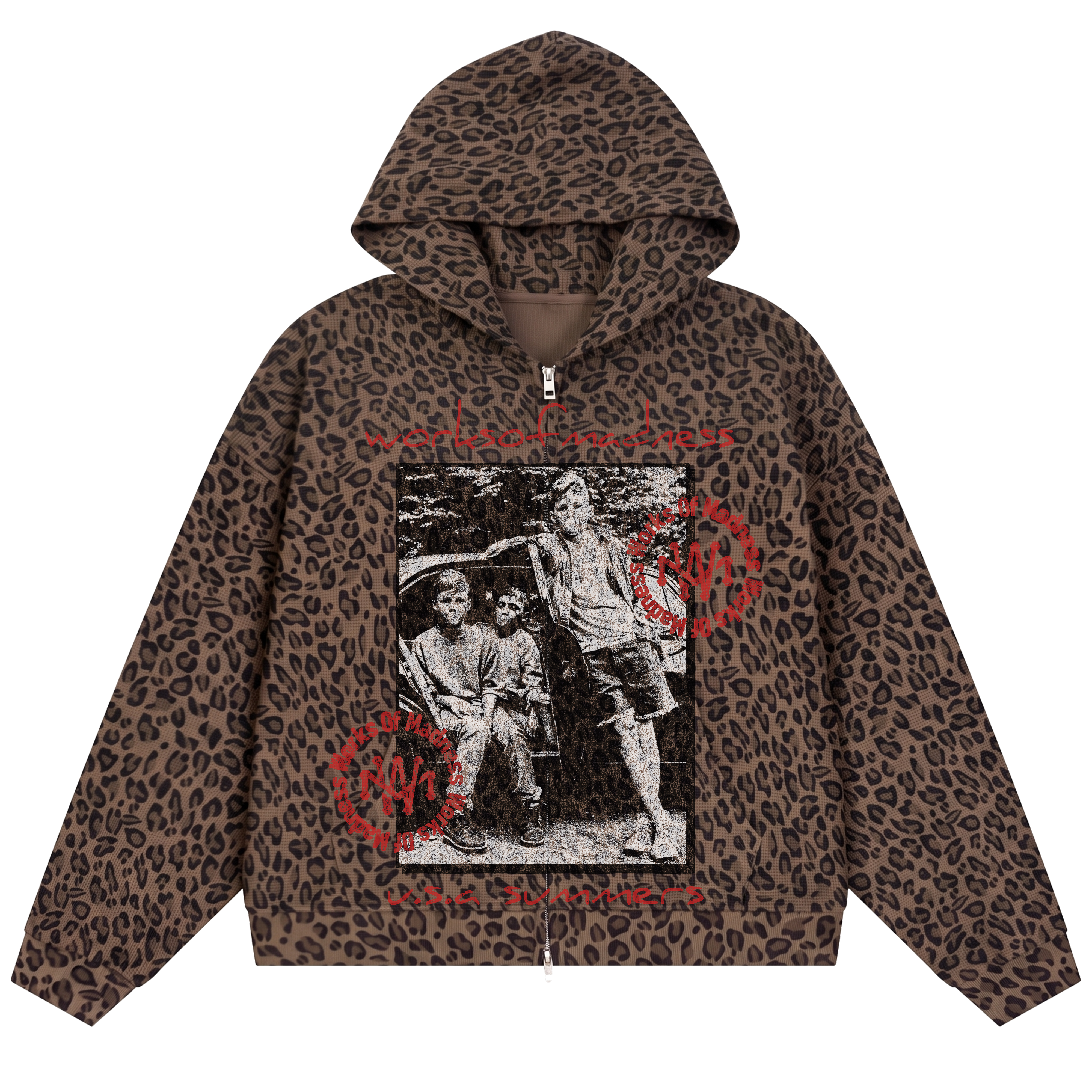 Mad Summers Waffle Zip Up - Cheetah