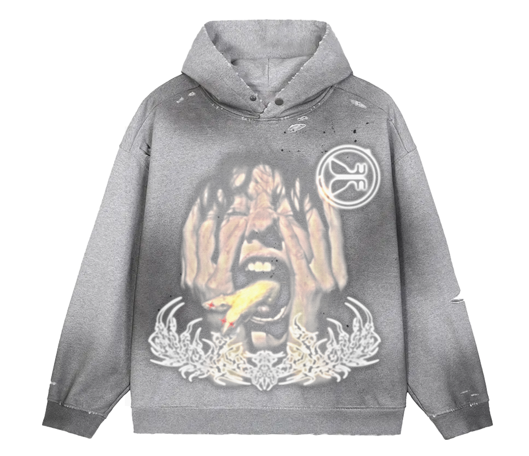 Mouse Trap Faded Distress Hoodie